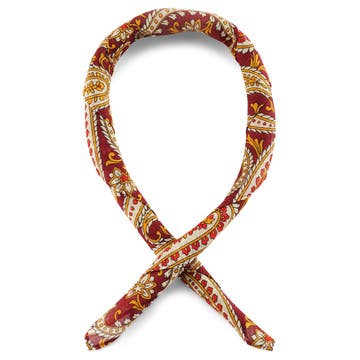 Foulard in cotone con motivo paisley bordeaux e beige Foulard in cotone con motivo paisley bordeaux e beige
