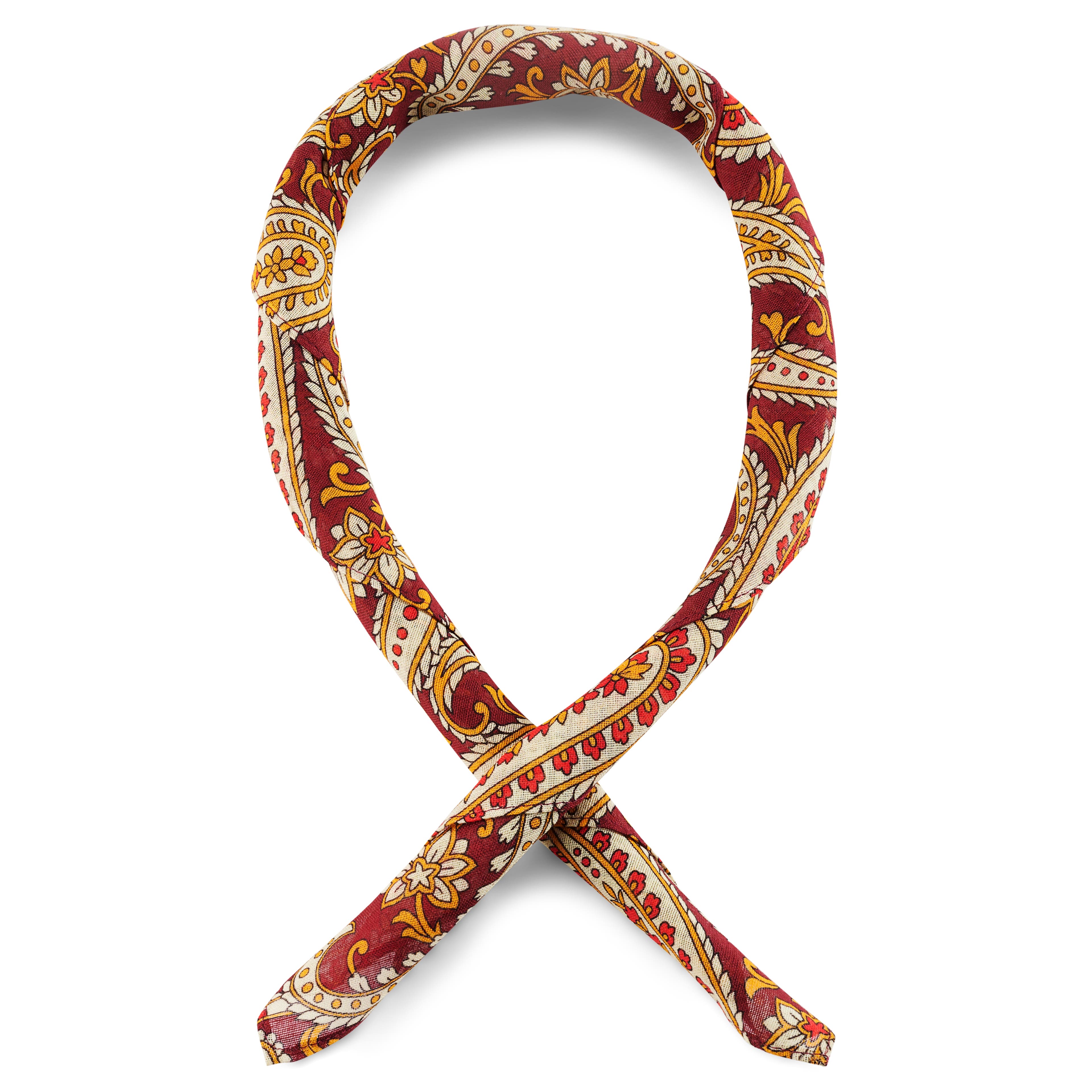 Burgundy & Beige Paisley Pattern Cotton Neckerchief Burgundy & Beige Paisley Pattern Cotton Neckerchief