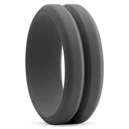 8 mm Dark gray Silicone With Dent Middle Ring
