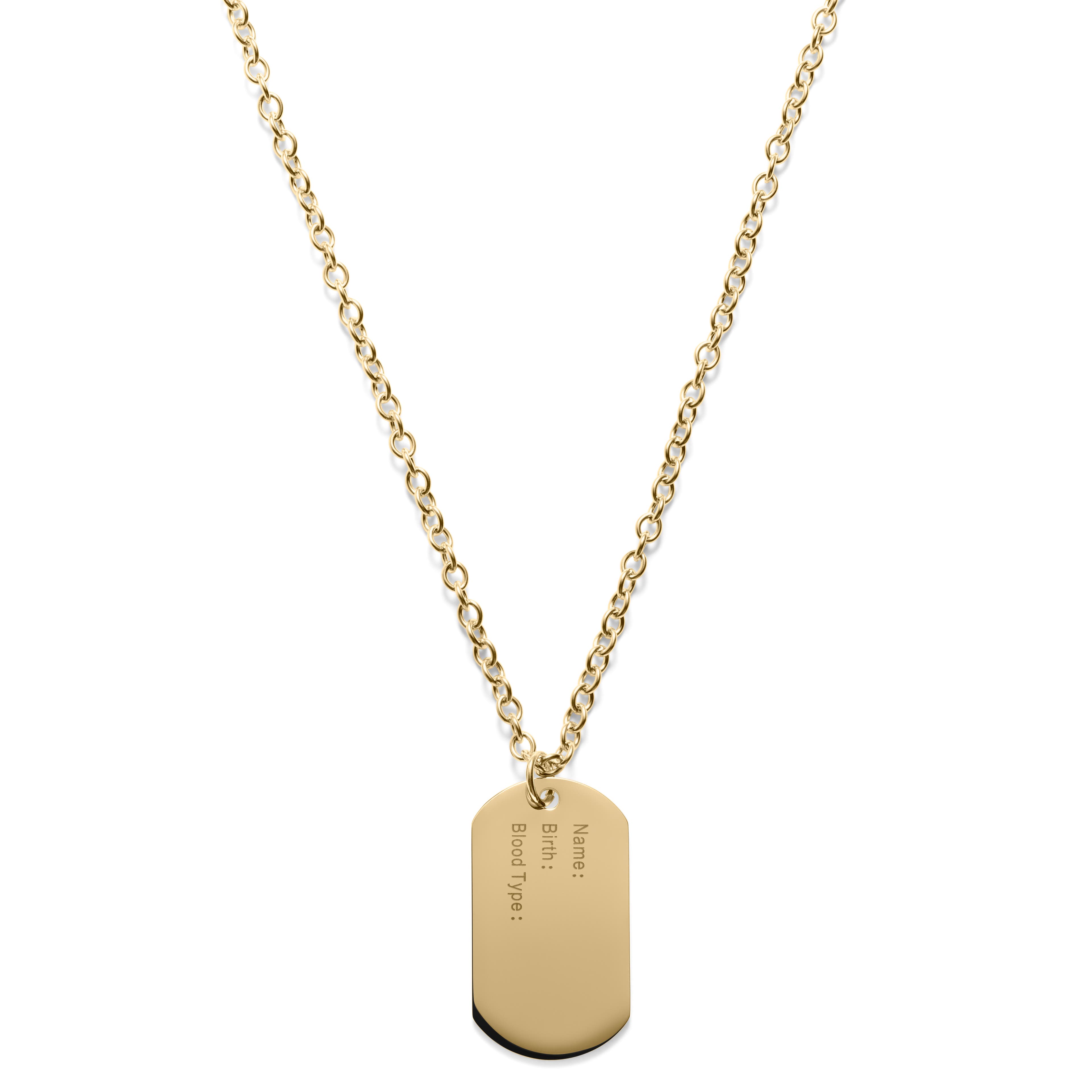 Gold-Tone Dog Tag Cable Chain Necklace