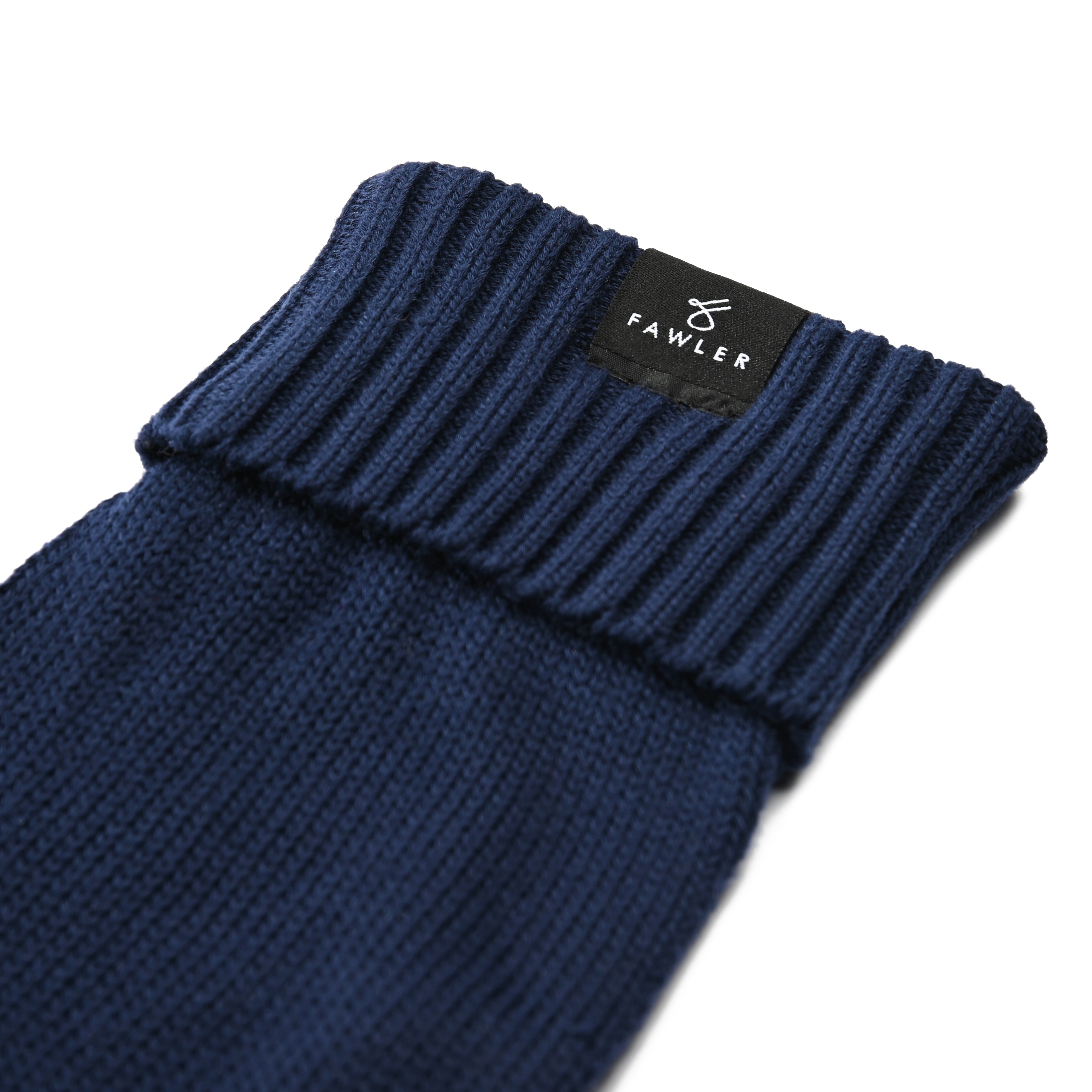 Navy Blue Knitted Cotton Gloves - 2