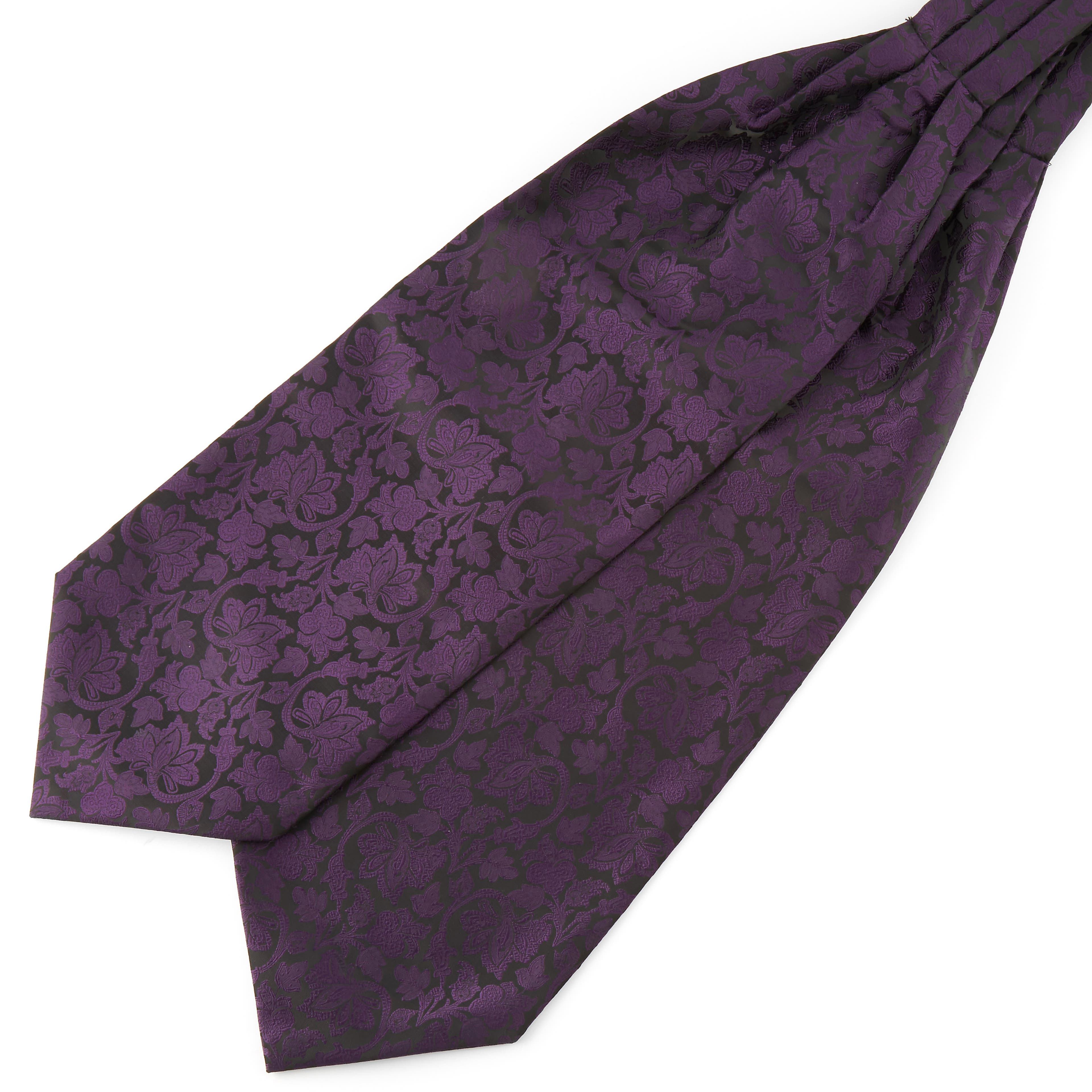 Lila-fekete barokkos ascot nyakkendő
