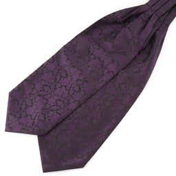 Violetti & musta barokkityylinen polyesteri ascot-solmio