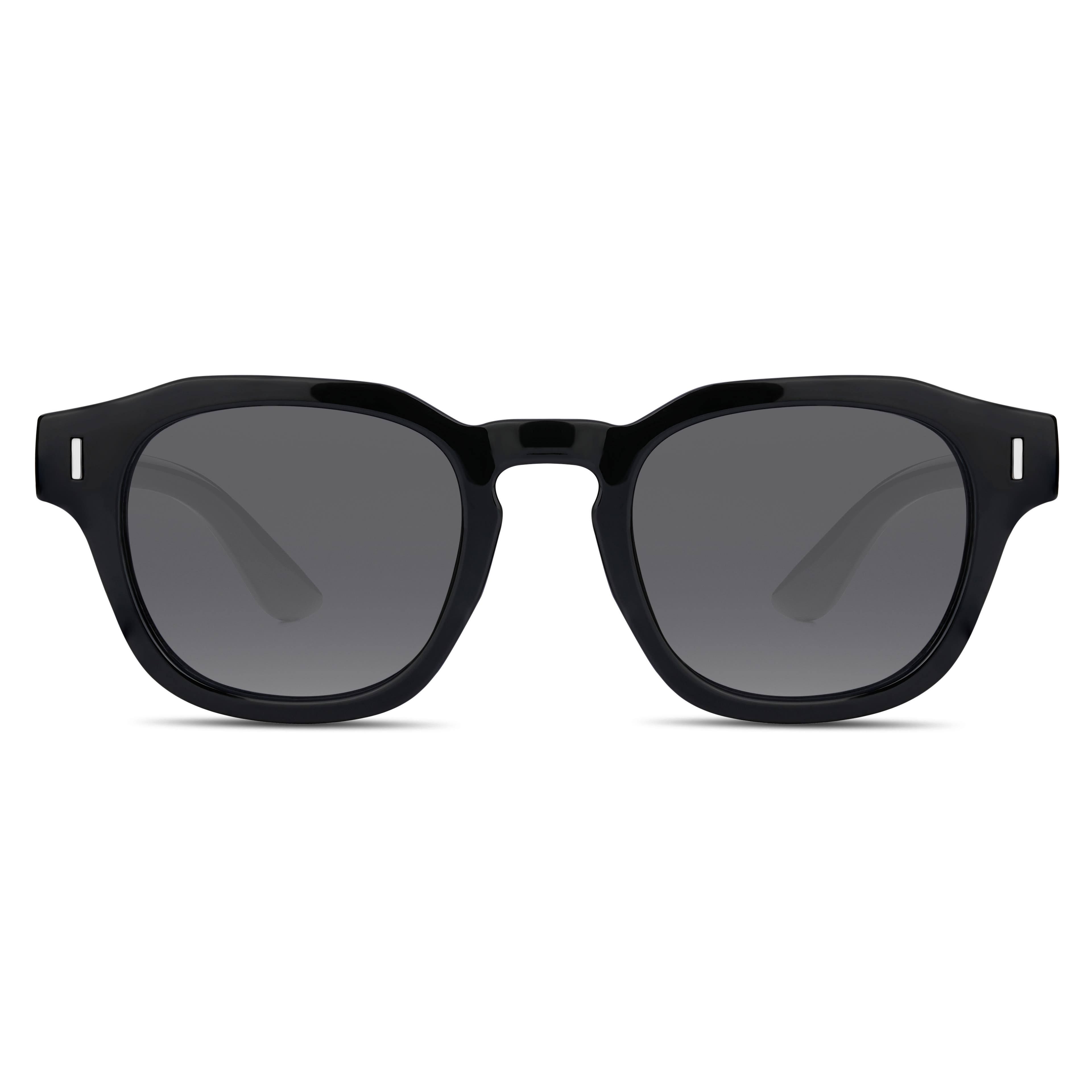 Черни слънчеви очила с геометрични дебели рамки
