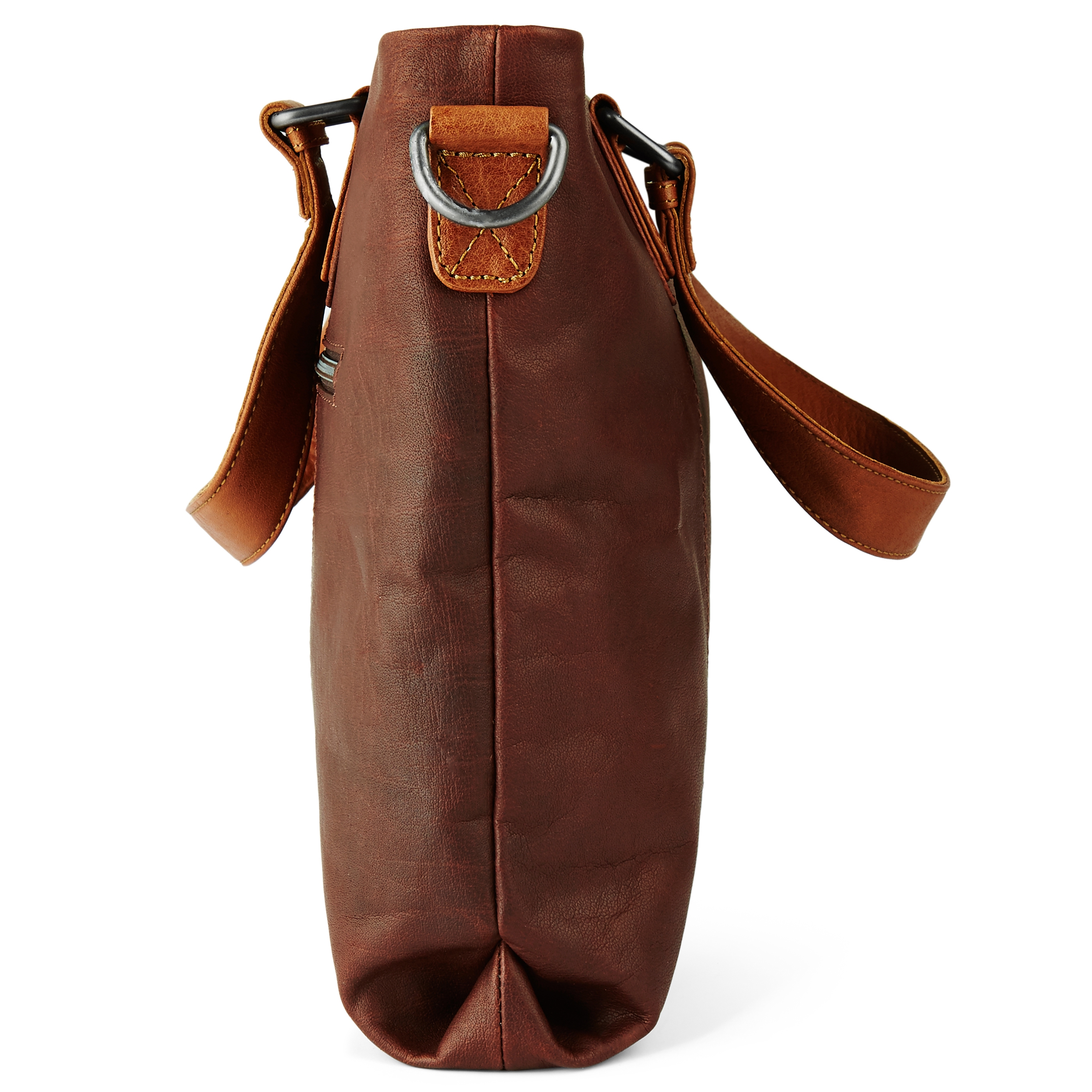 Oxford Classic Tan & Brown Leather Bag - 4