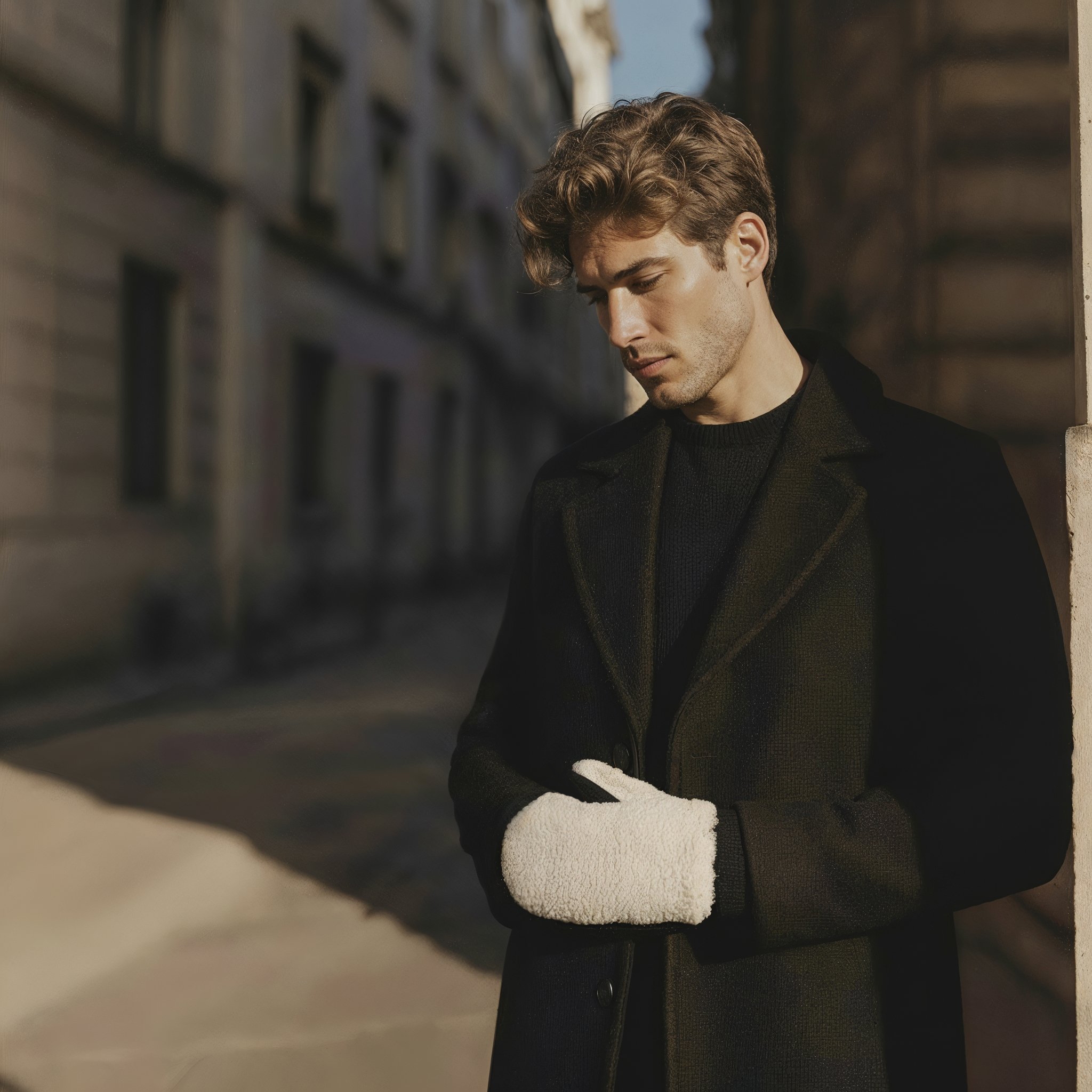 PolarPlush | Grå & Hvide Luffer i Uldblanding - 2