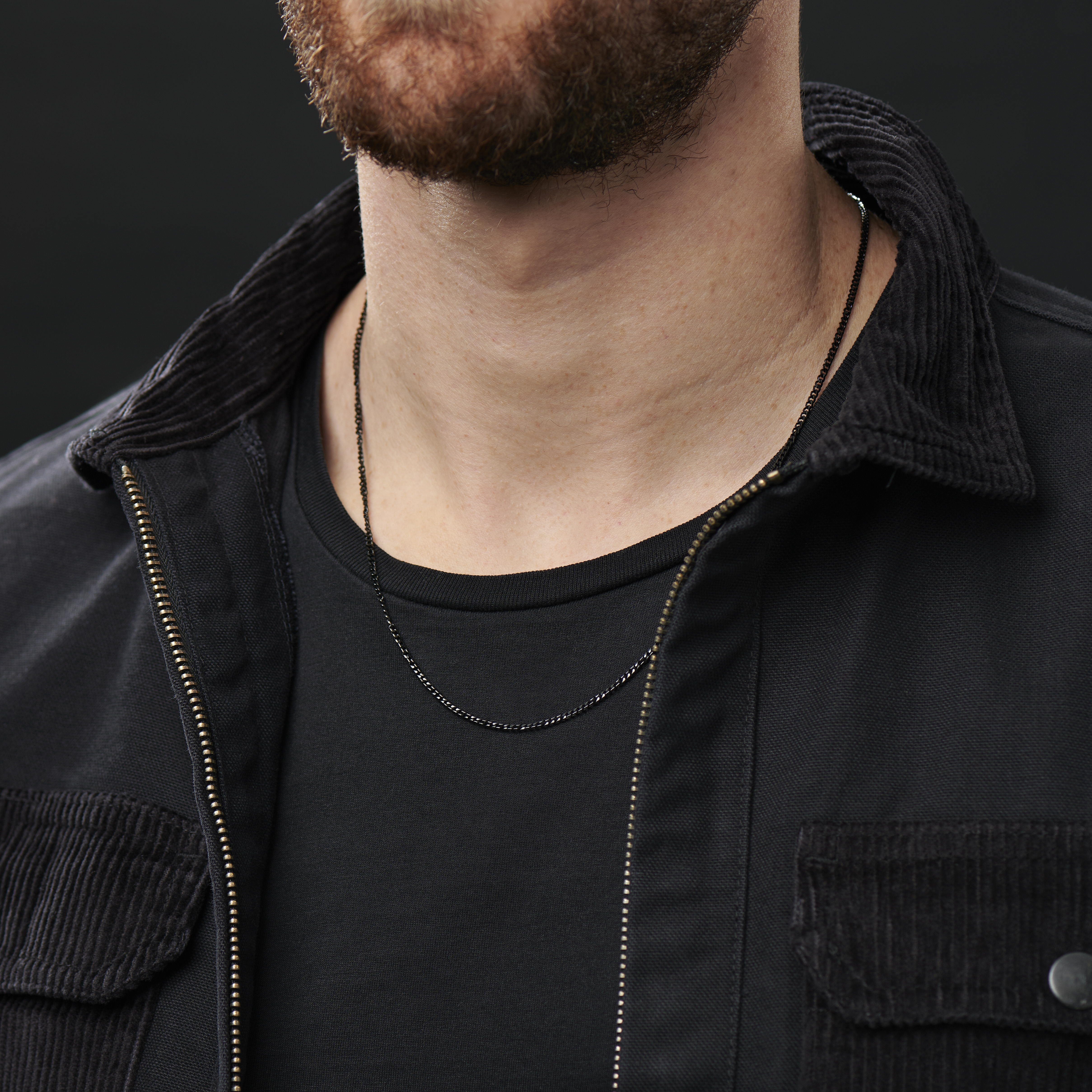 Schwarze Ketten Halskette 2mm  - 5