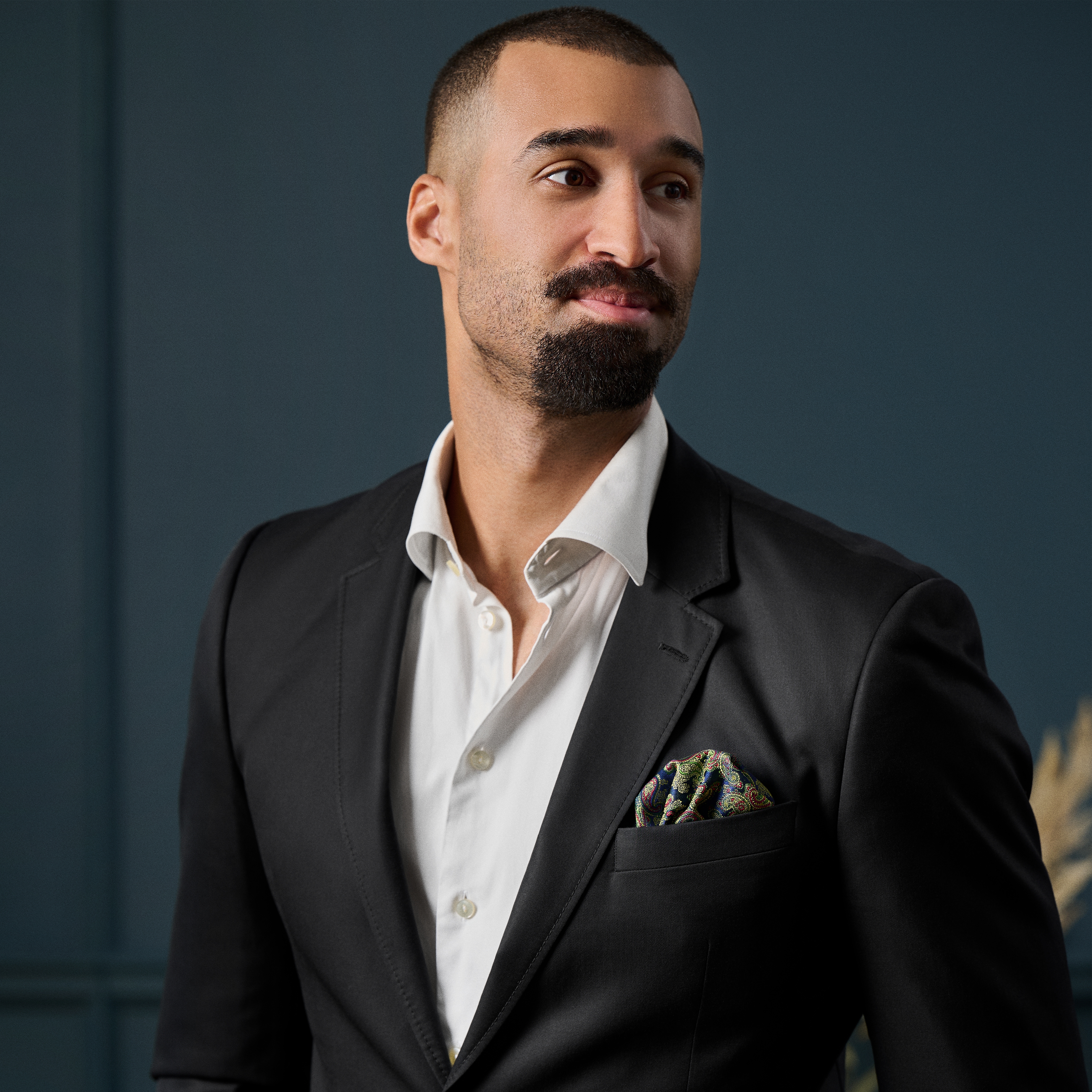 Färgglad Ljusblå Paisleymönstrad Sidenbröstnäsduk - 4