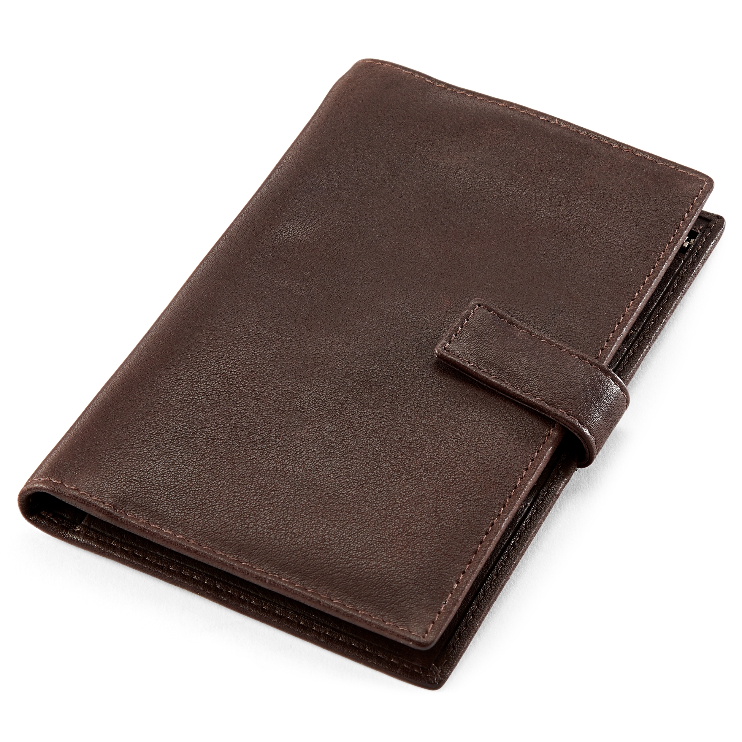 Portefeuille Lake anti RFID en cuir marron foncé - 4