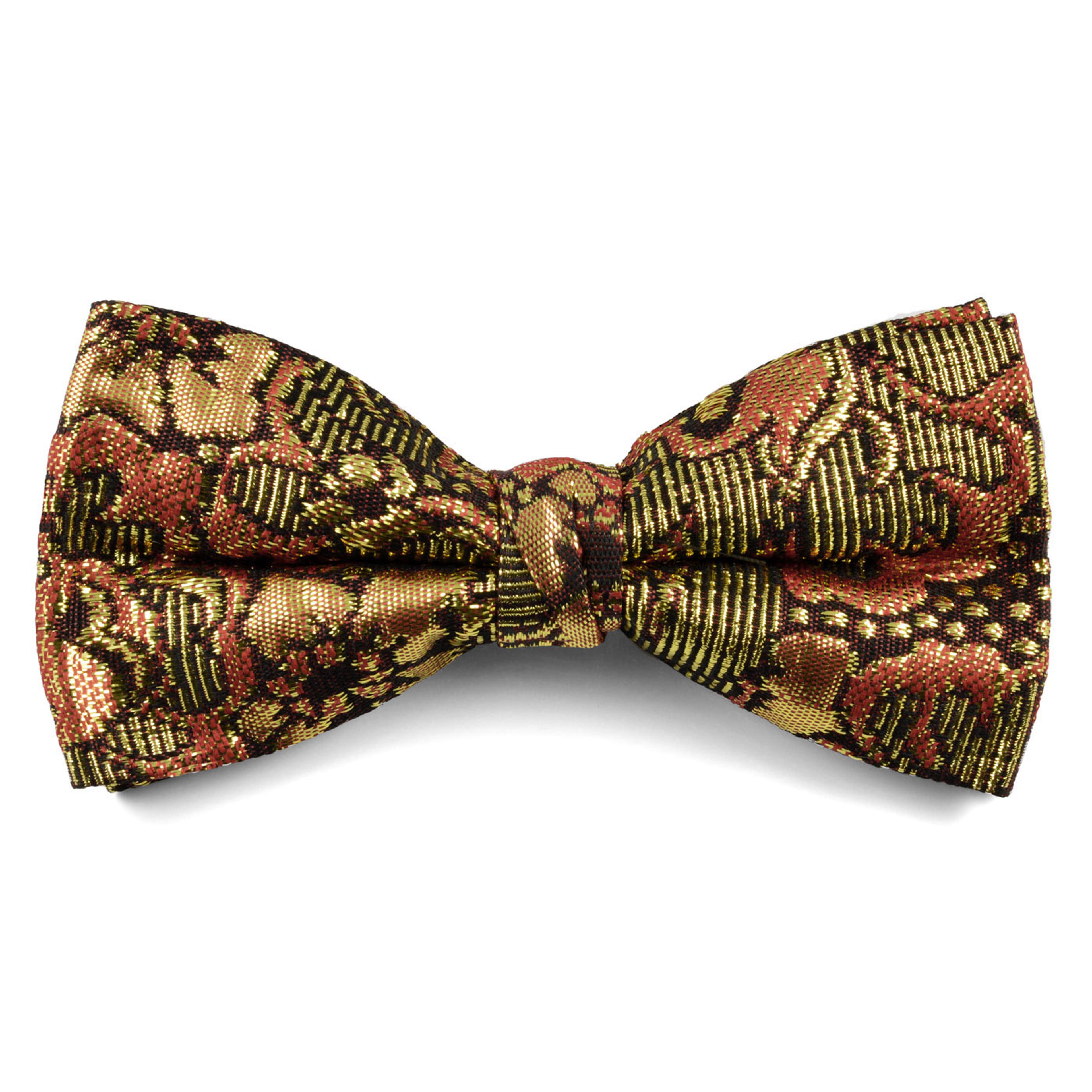 Gold Patterned Pre-Tied Bow Tie