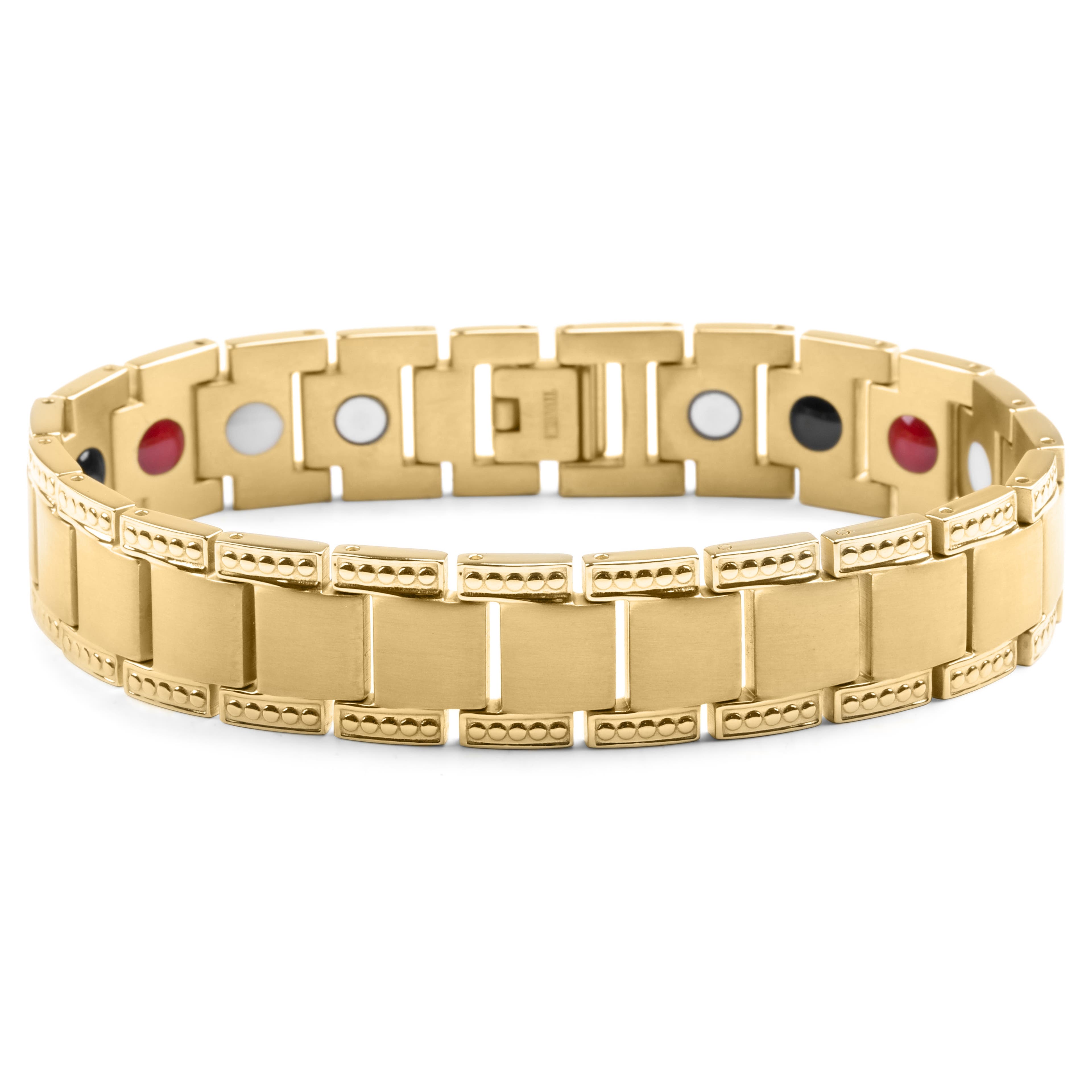 Goldfarbenes Titan Armband 4 Elemente