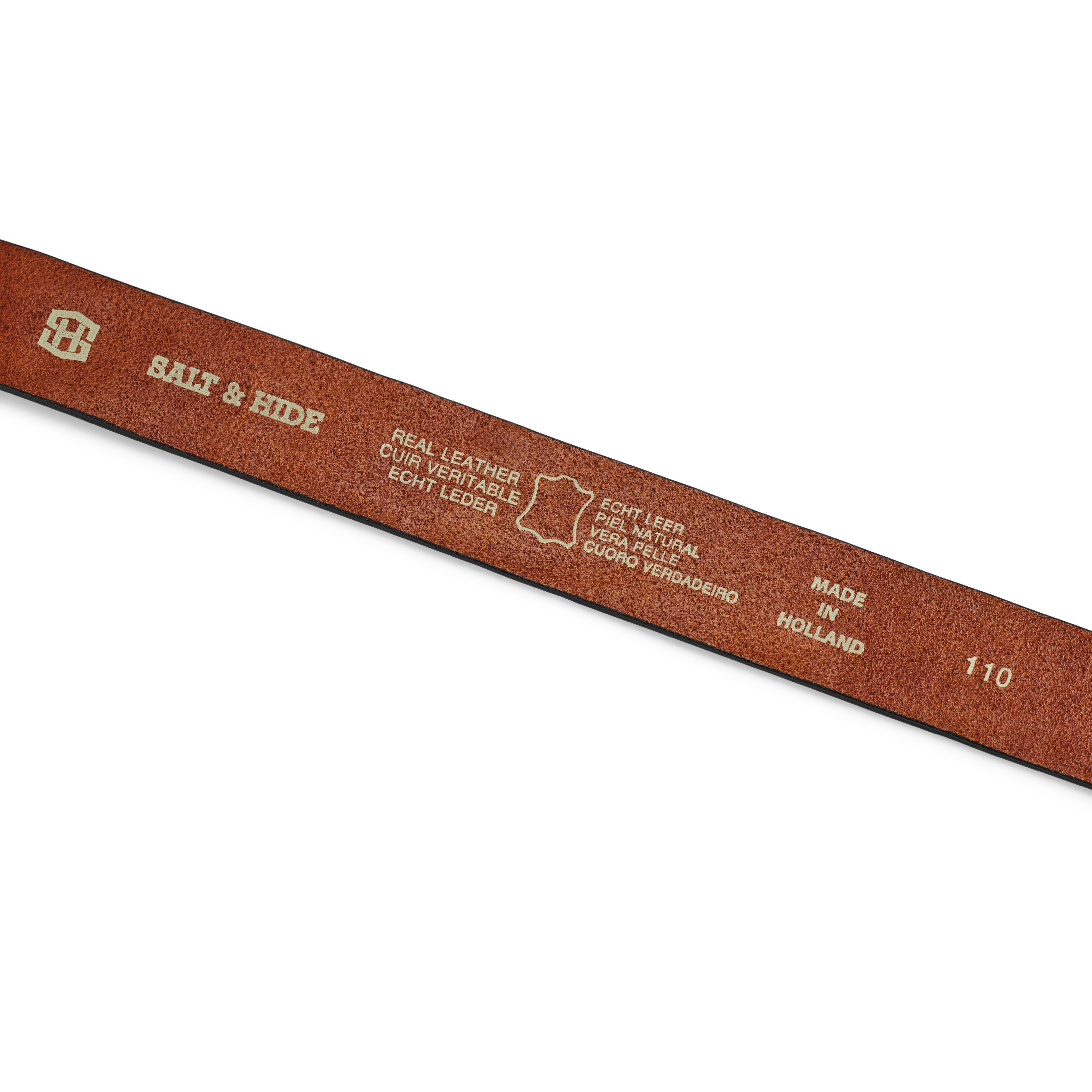 Cinturón de cuero de plena flor coñac Harvy - 4