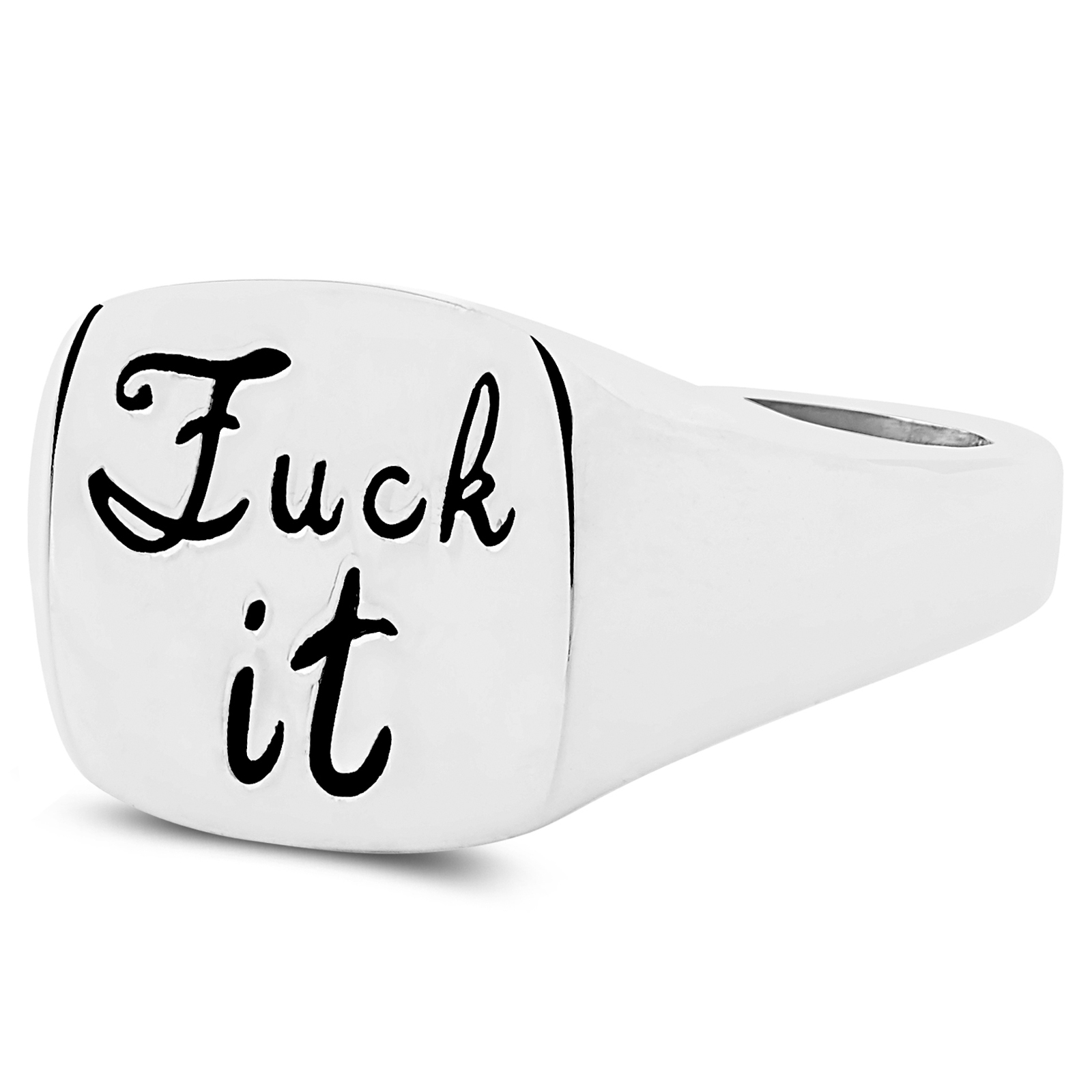 „Fck It“ klasikinis sidabrinis žiedas iš 925s sidabro
