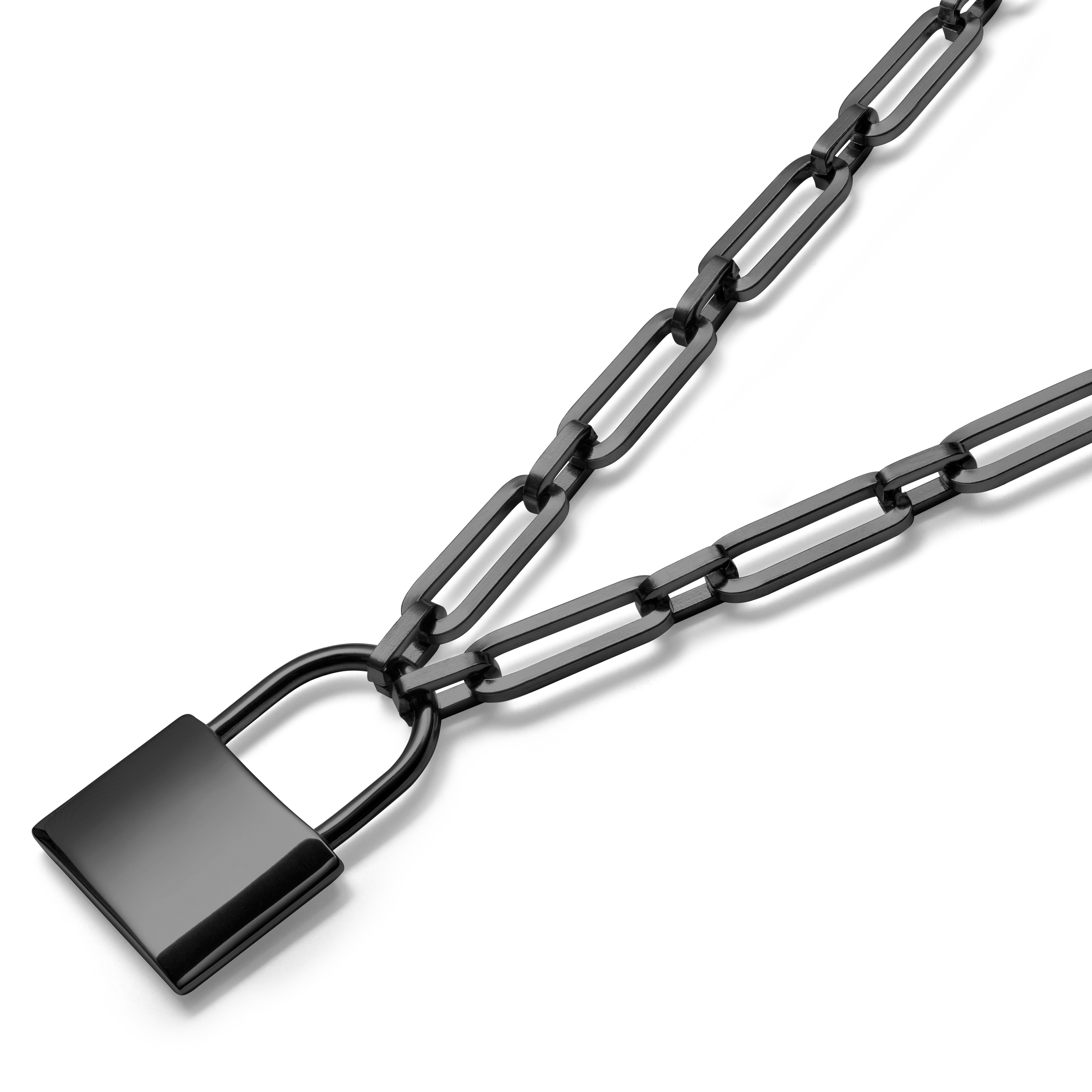 Amager, 8 mm Gunmetal Stainless Steel Lock Cable Chain Necklace, In  stock!