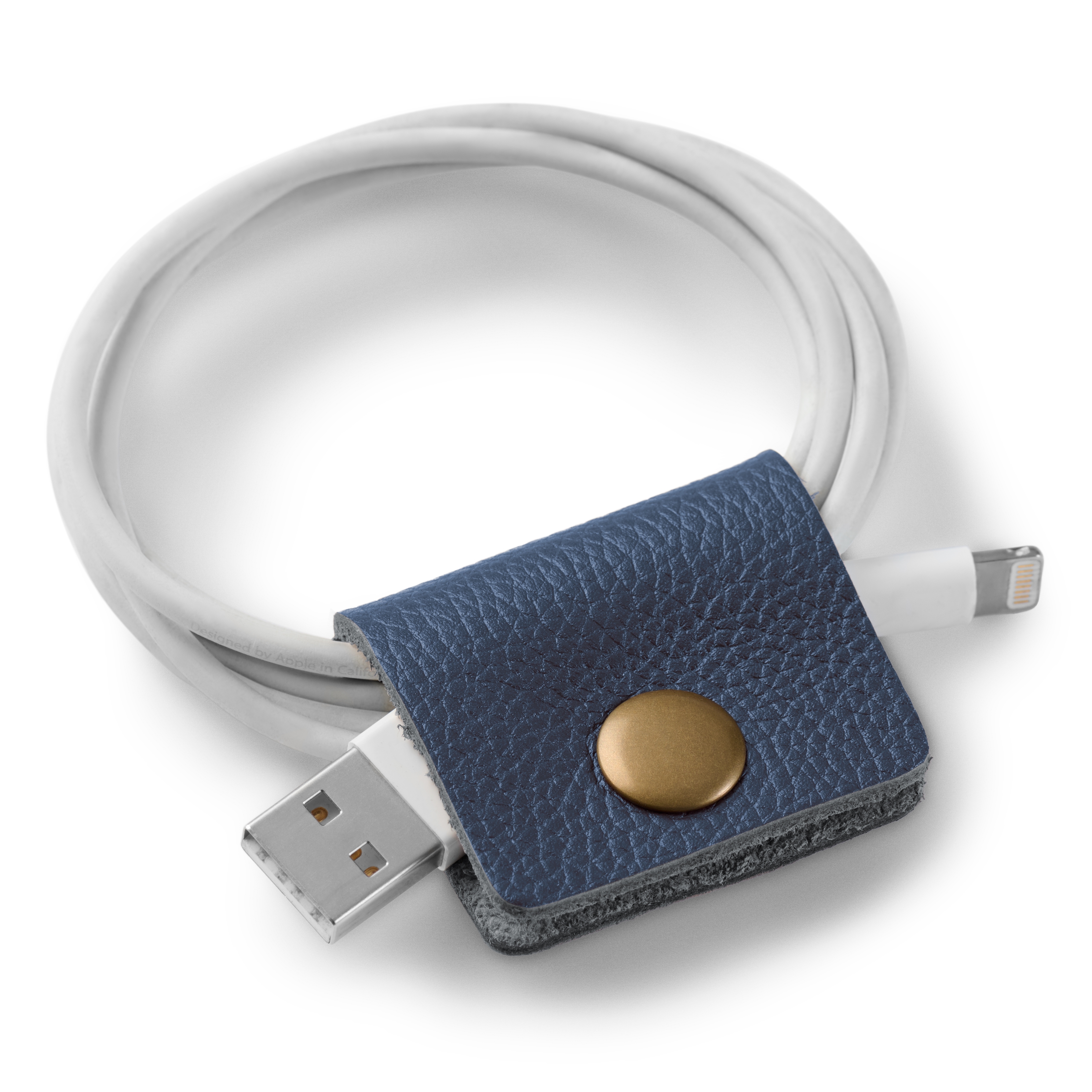 Organizer na kable | Granatowa skóra | Mały - 2