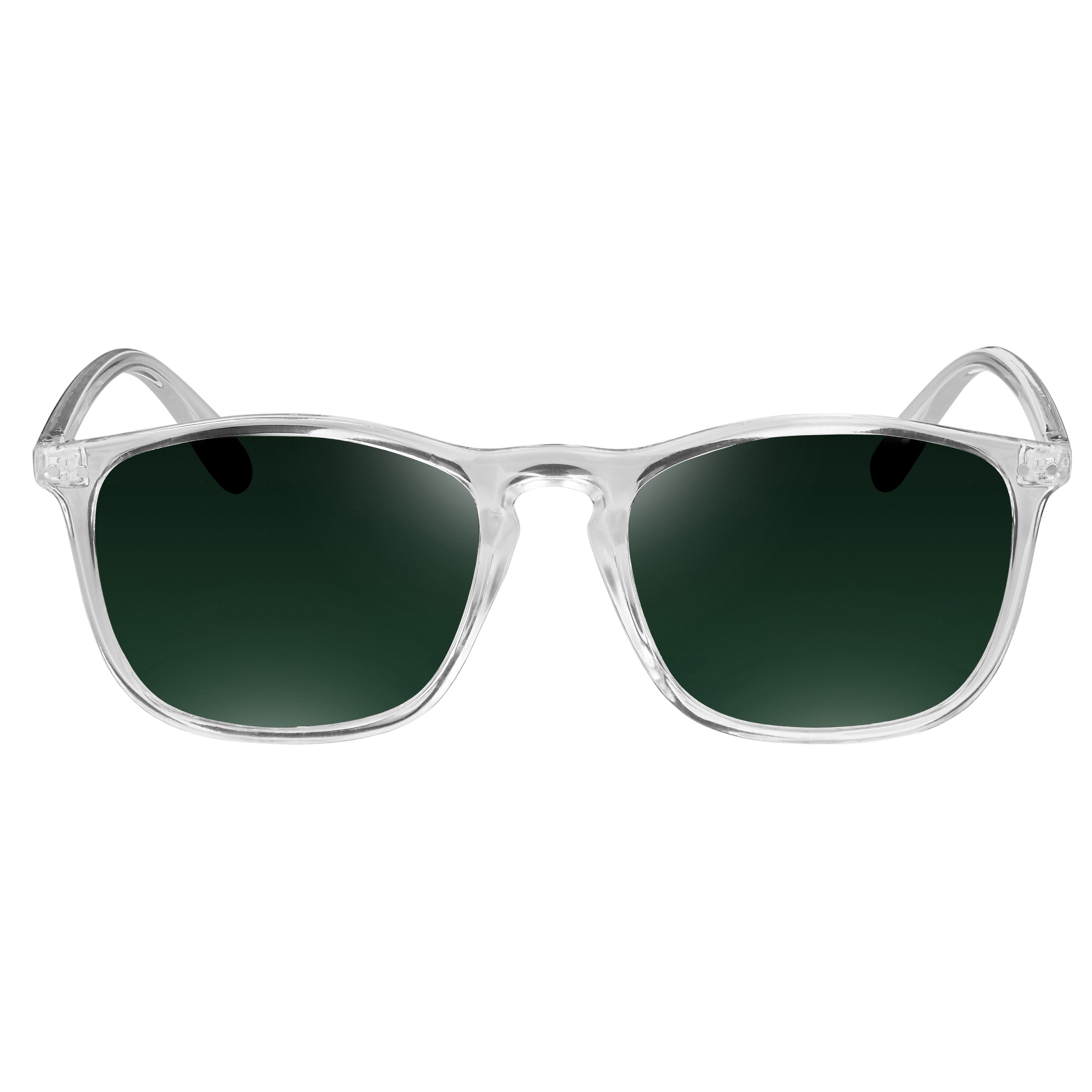 Слънчеви очила Walden с прозрачни рамки и зелени стъкла