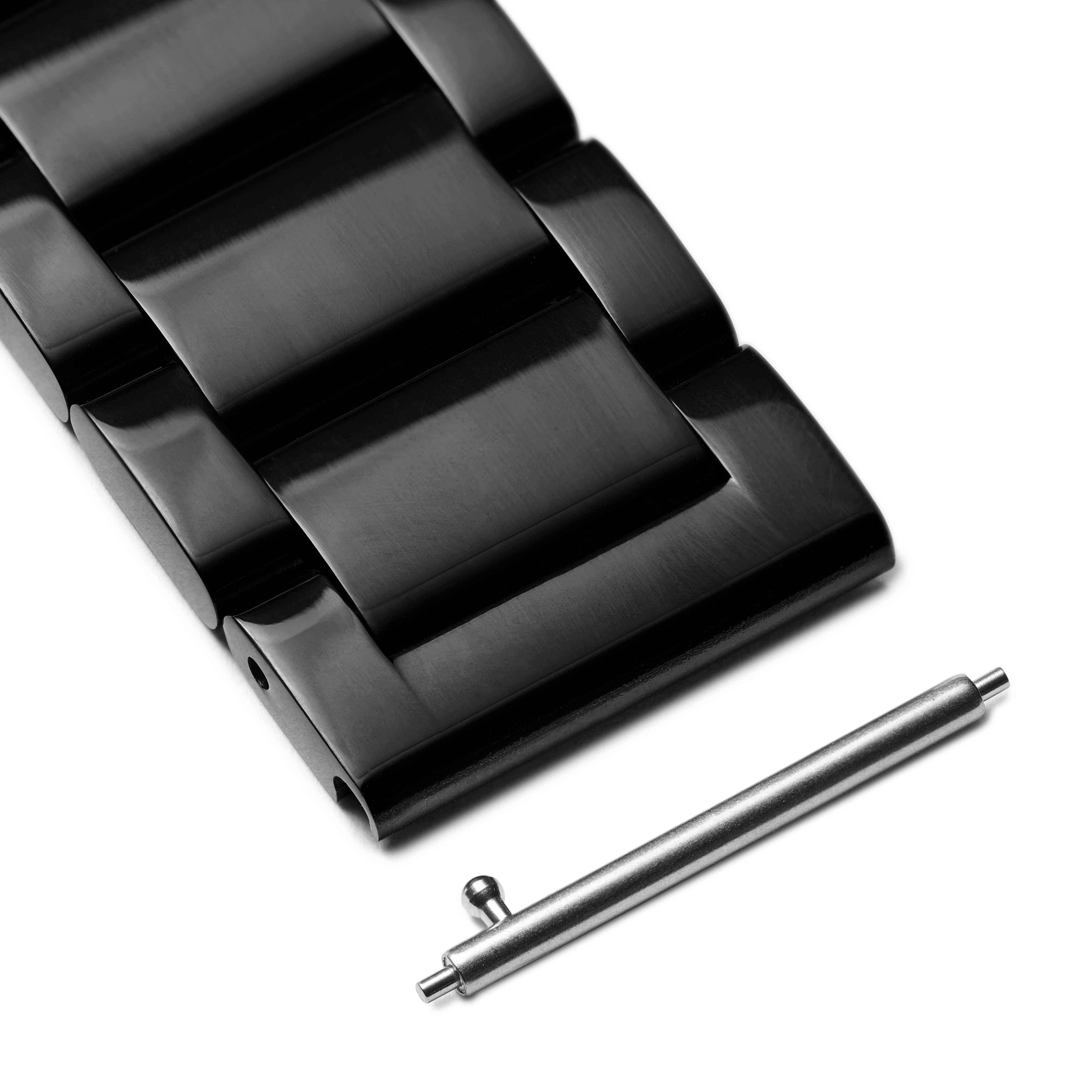 Correa de reloj de acero inoxidable negra de 24 mm - De liberación rápida - 5