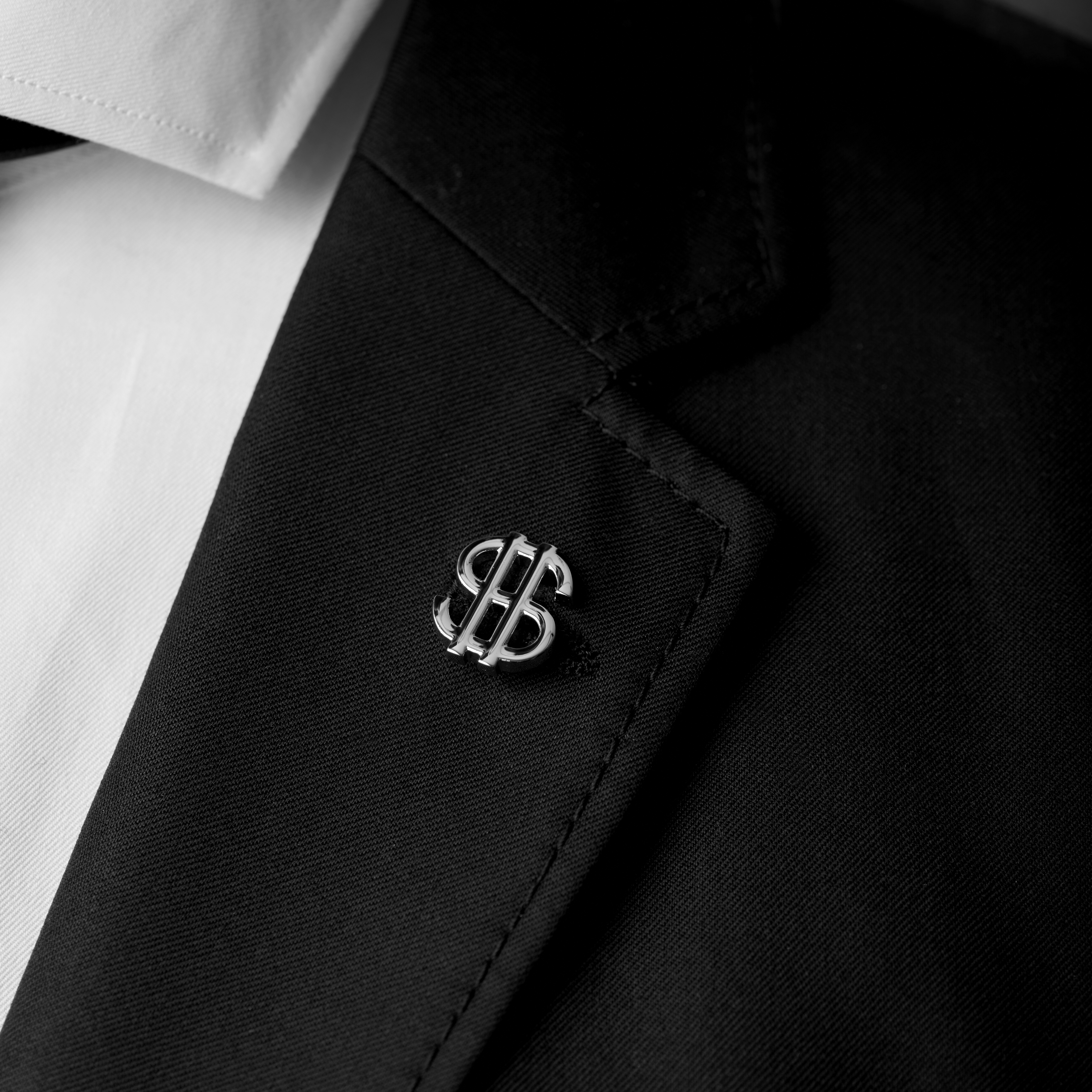 Srebrzysta szpilka do klapy w kształcie dolara - 5