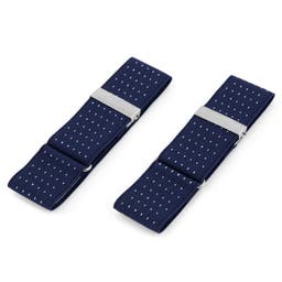 Puntíkované elastické pásky na rukávy v námořnické modré 