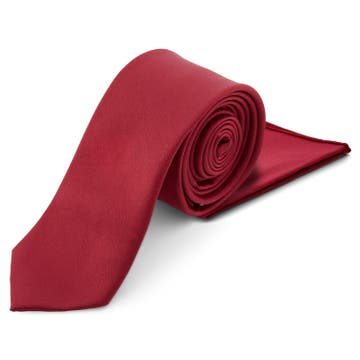 Burgundy Necktie & Pocket Square Set Burgundy Necktie & Pocket Square Set