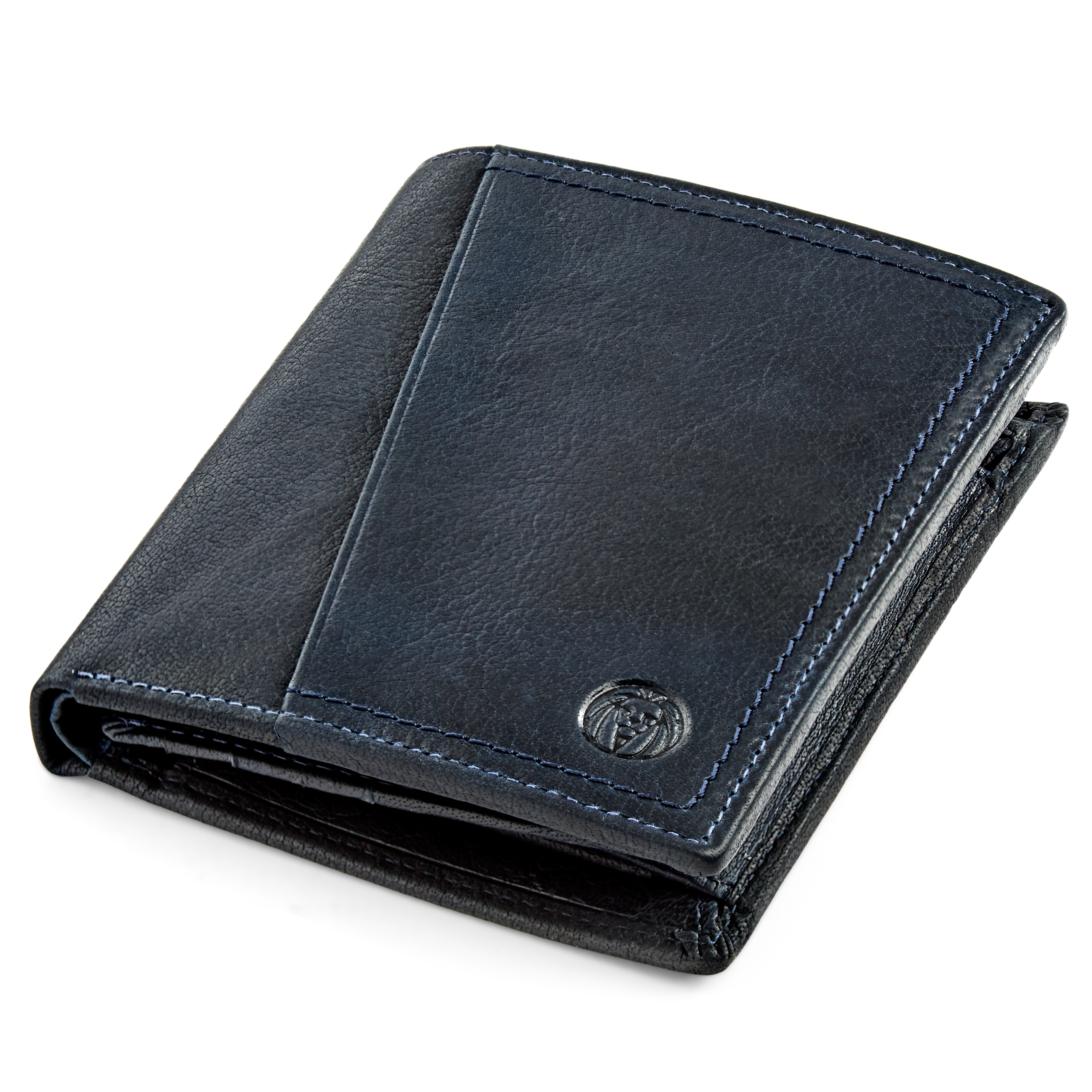 Montreal Rustic Navy Blue RFID Leather Wallet - 6