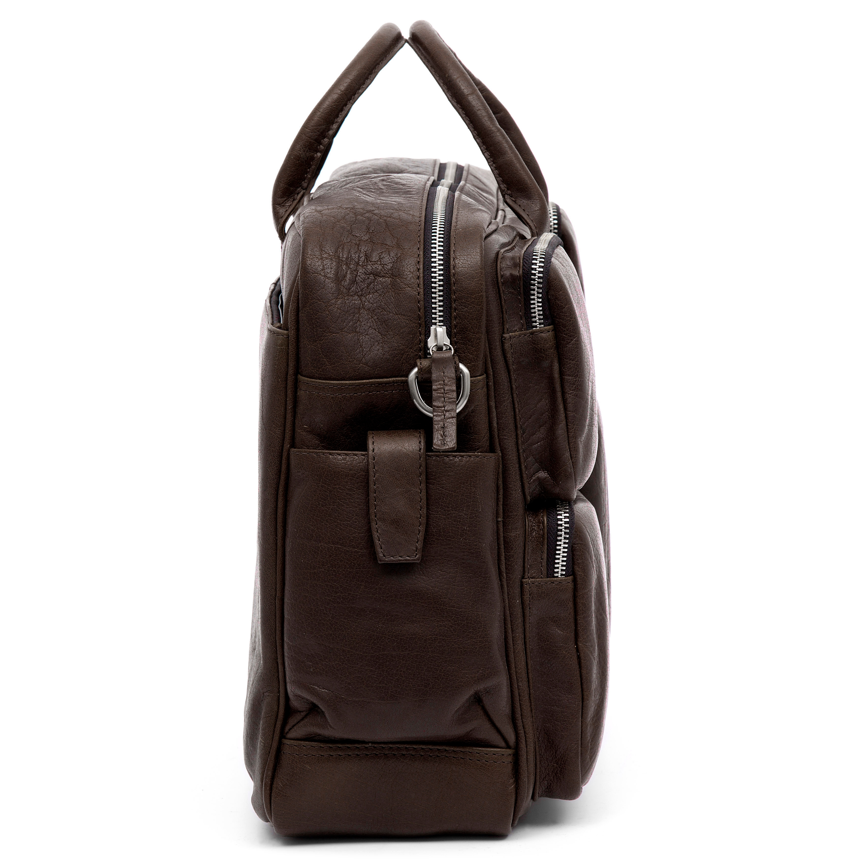 Montreal Safari Brown Leather Travel Bag - 4