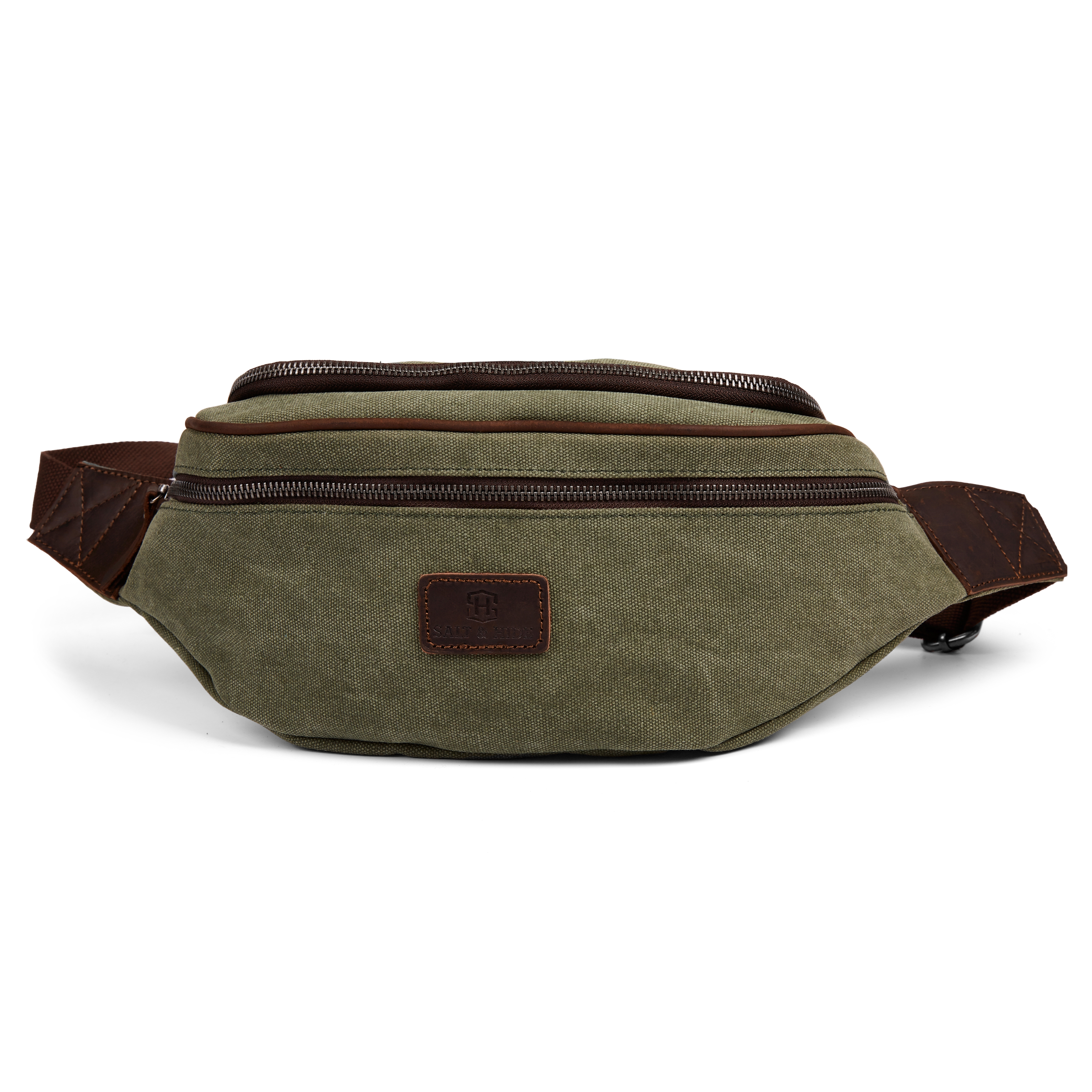 Symon Grøn og Brun Bæltetaske - 3