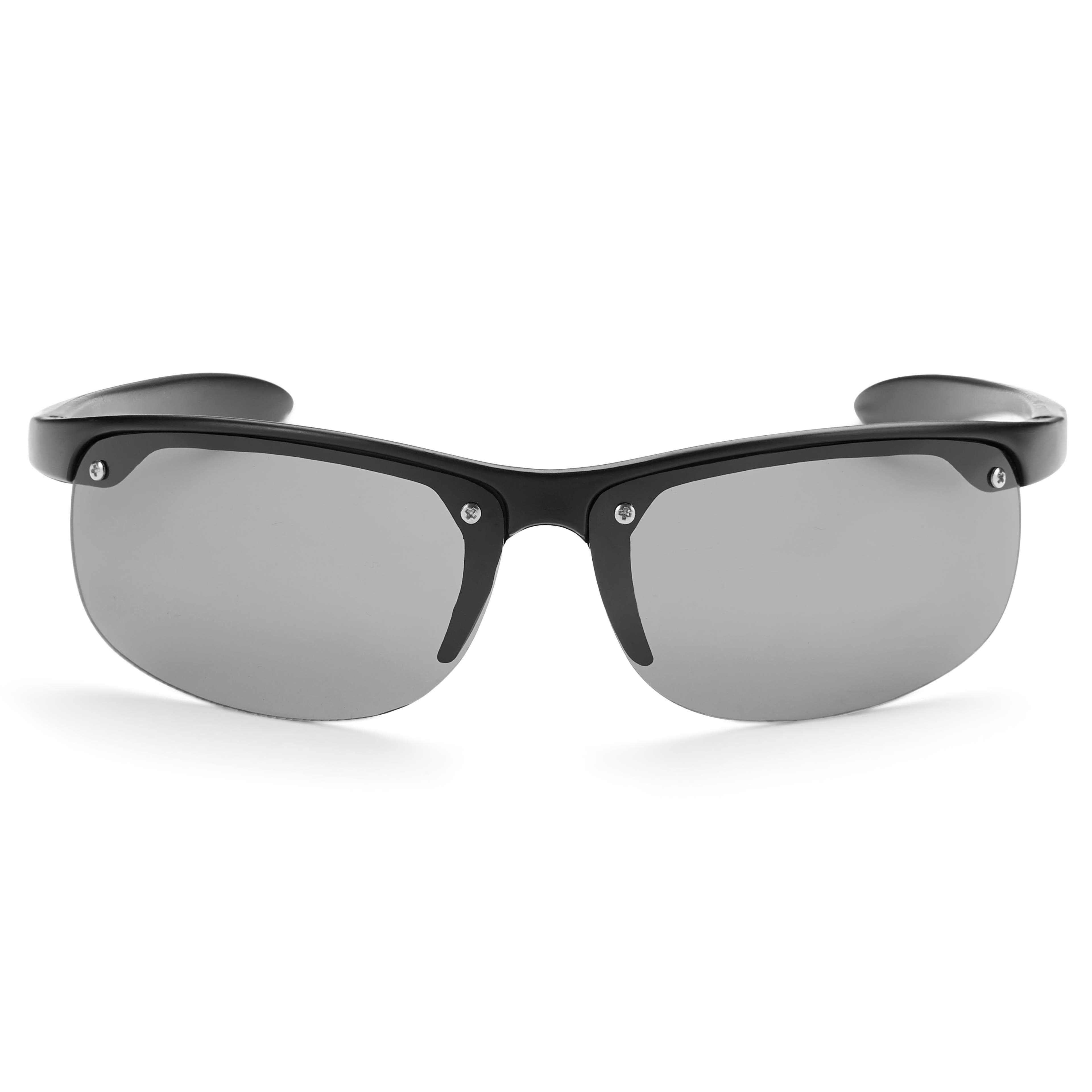 Fekete keretes & füstszínű lencsés sport napszemüveg