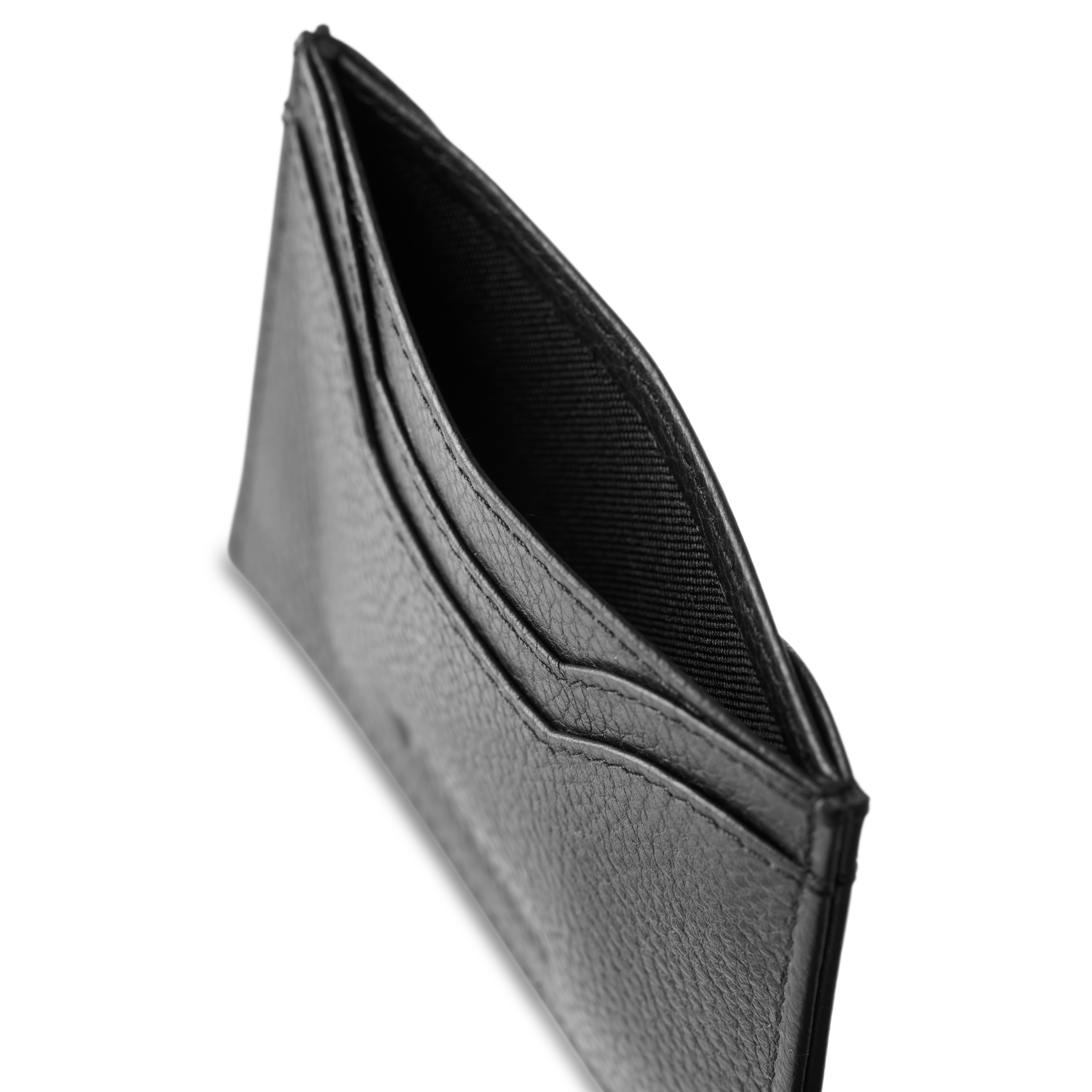 Slim Black Full-Grain Leather Card Holder - 3
