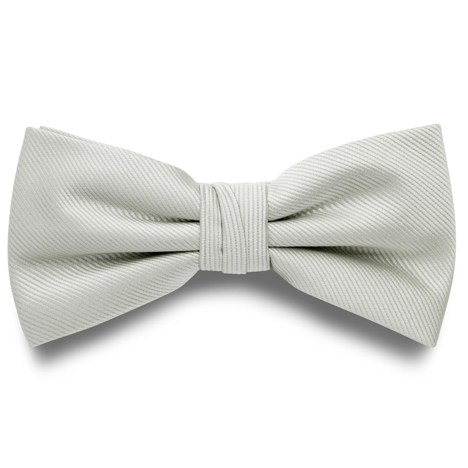 Hellgraue vorgebundene Fliege aus Grosgrain Hellgraue vorgebundene Fliege aus Grosgrain