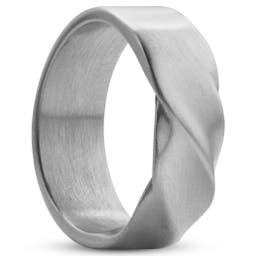 Evan Brody Matte Twisted Steel Ring