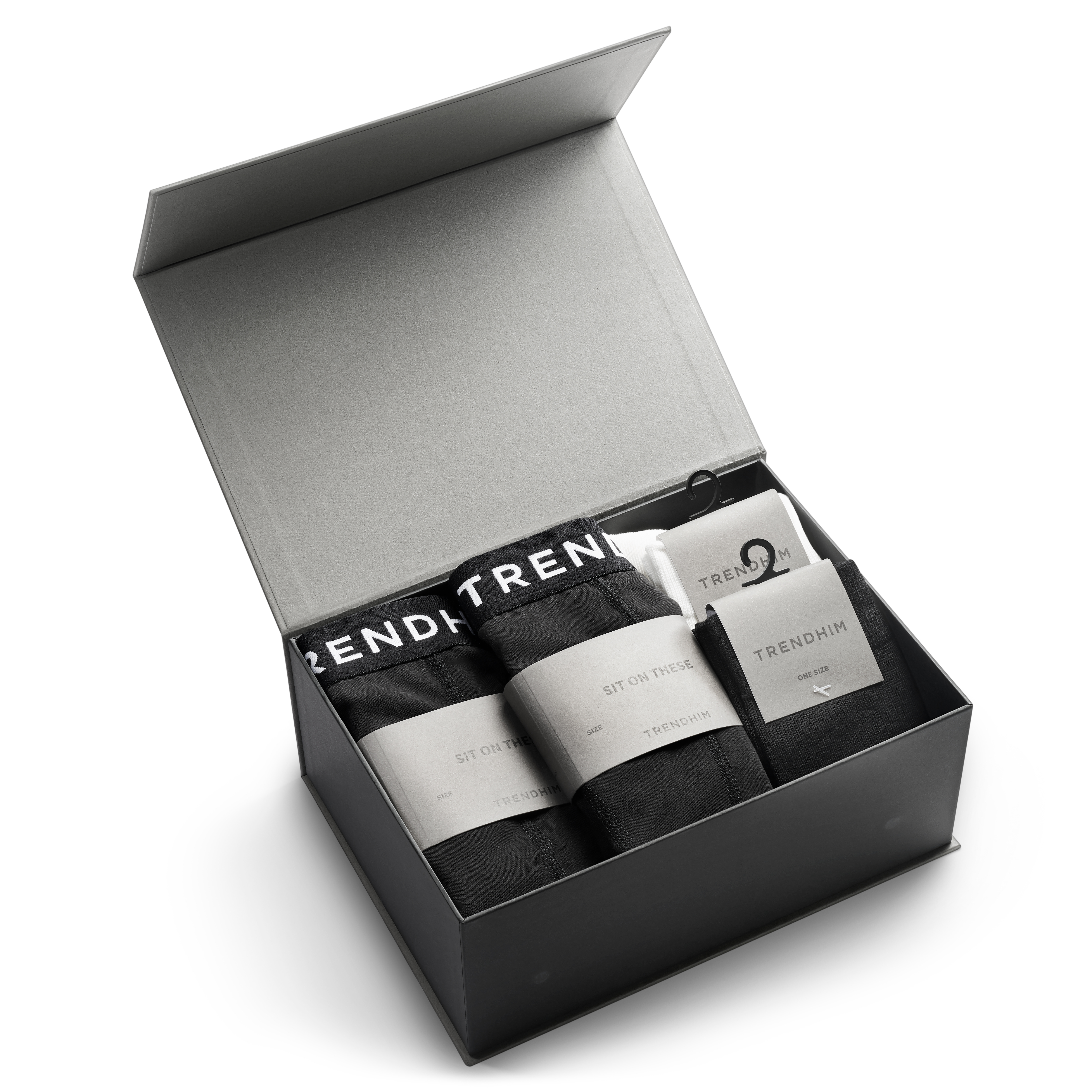 XL | FlexFeel | Cotton Underwear Gift Box | 2x Graphite Boxers + Graphite and White Socks - 1