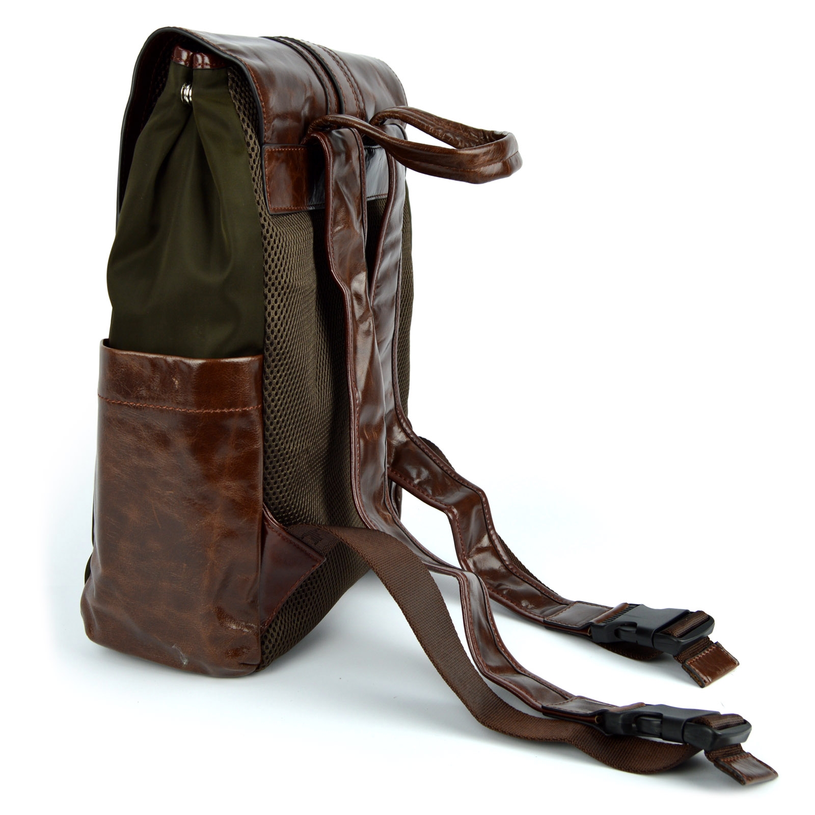 Brun Nylon/Lær Ryggsekk - 5