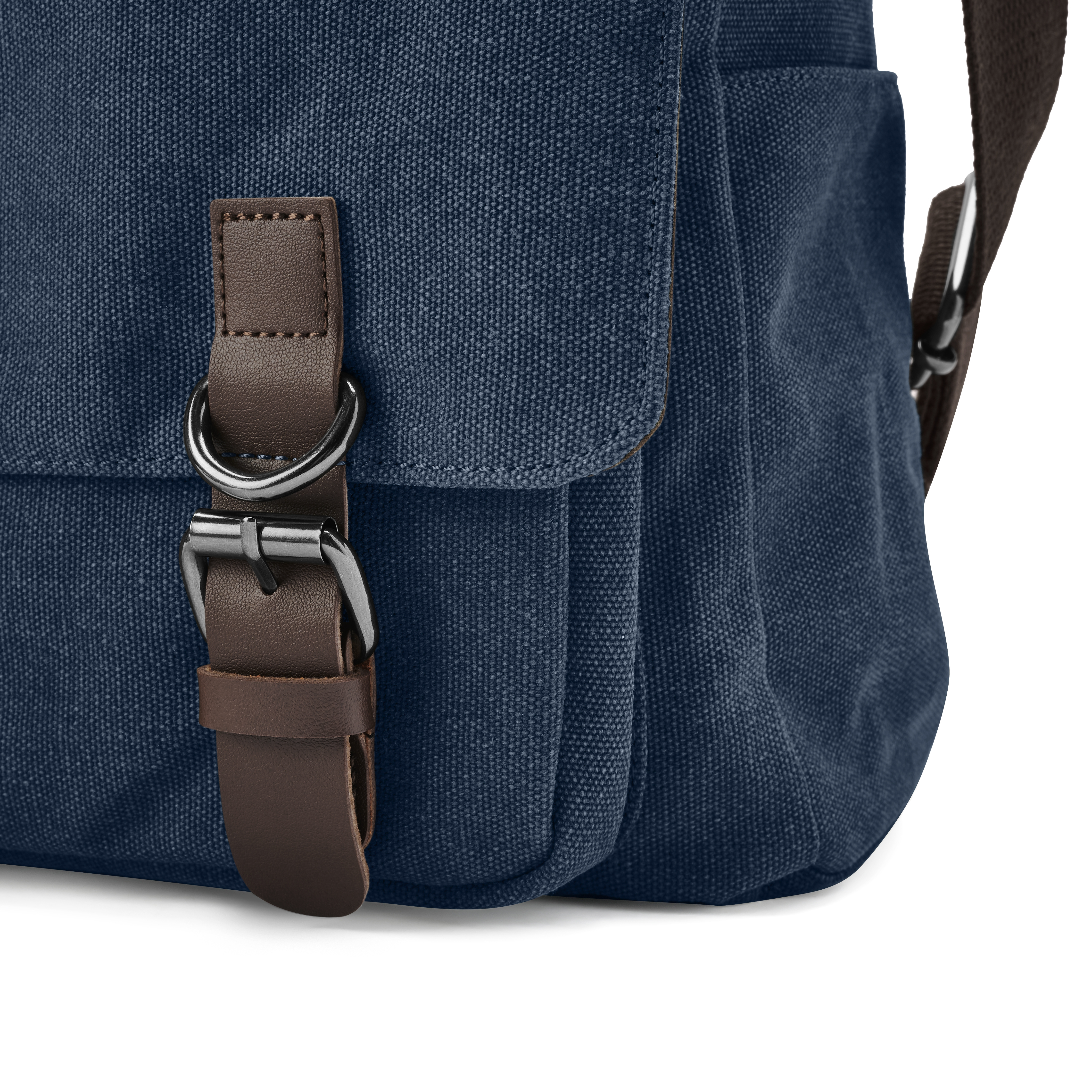 Denim Blue Canvas Satchel - 12