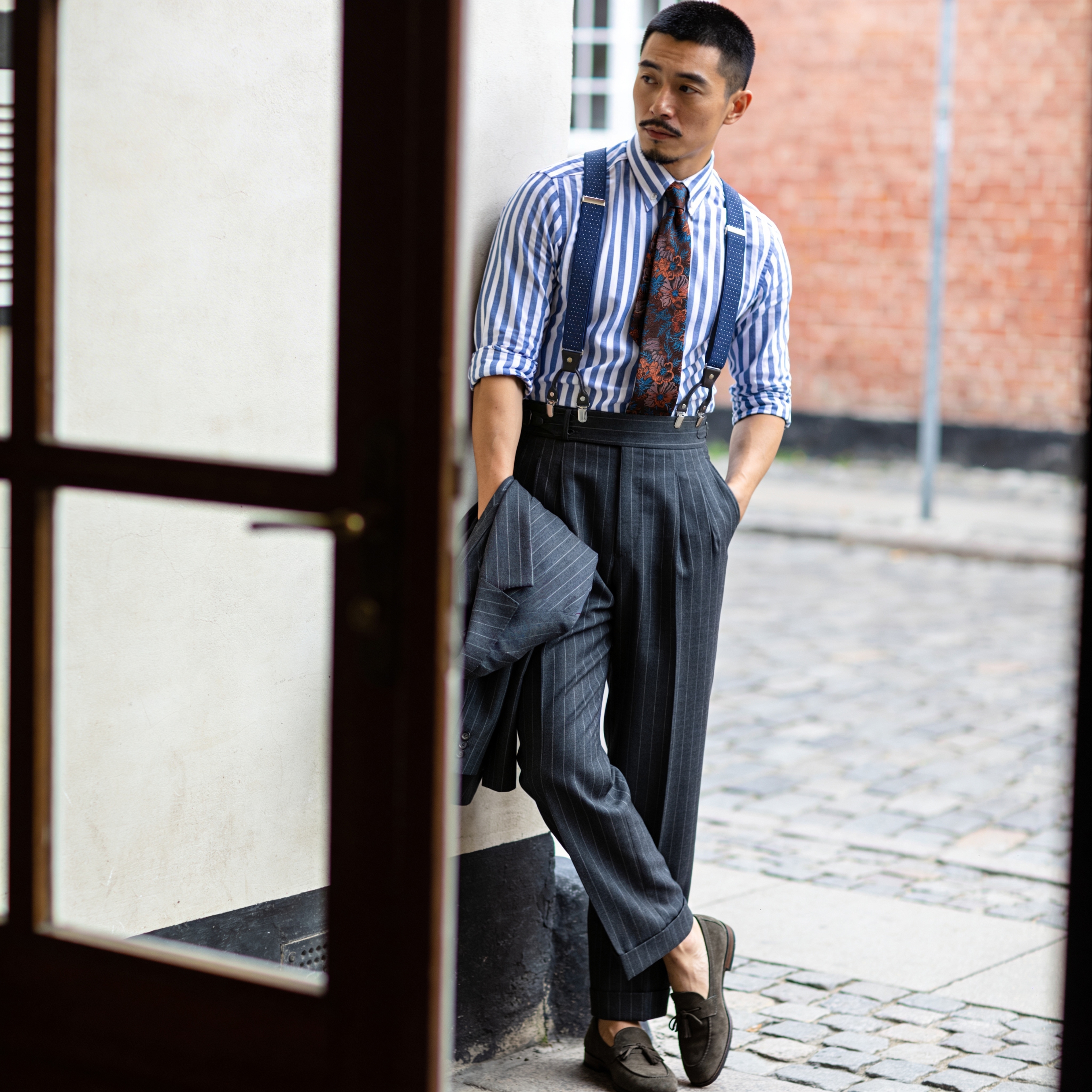 Dianthus | 8cm oranžovohnědá květinová kravata - 4