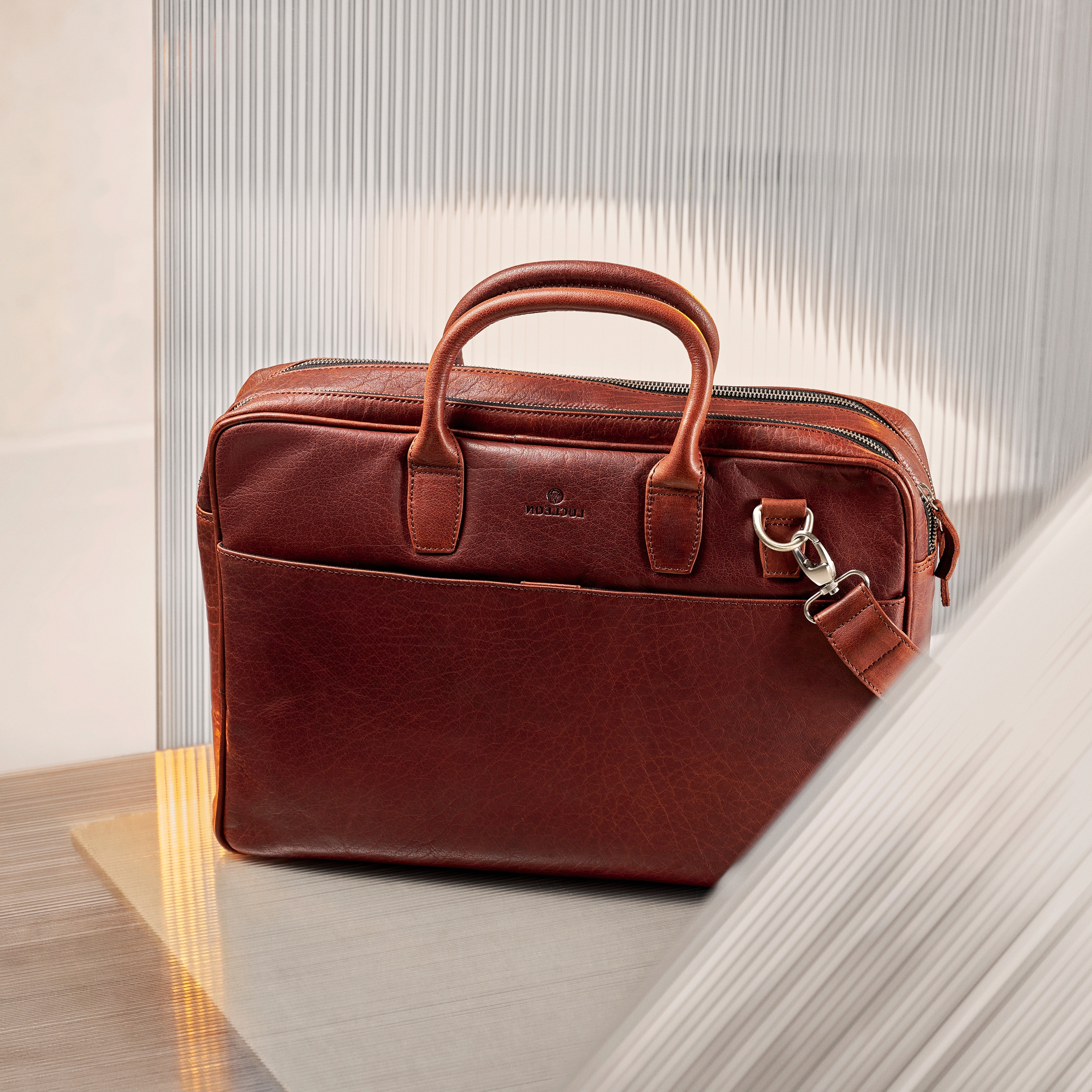 Montreal Slim Executive Hellbraune Ledertasche 13 Zoll  - 6