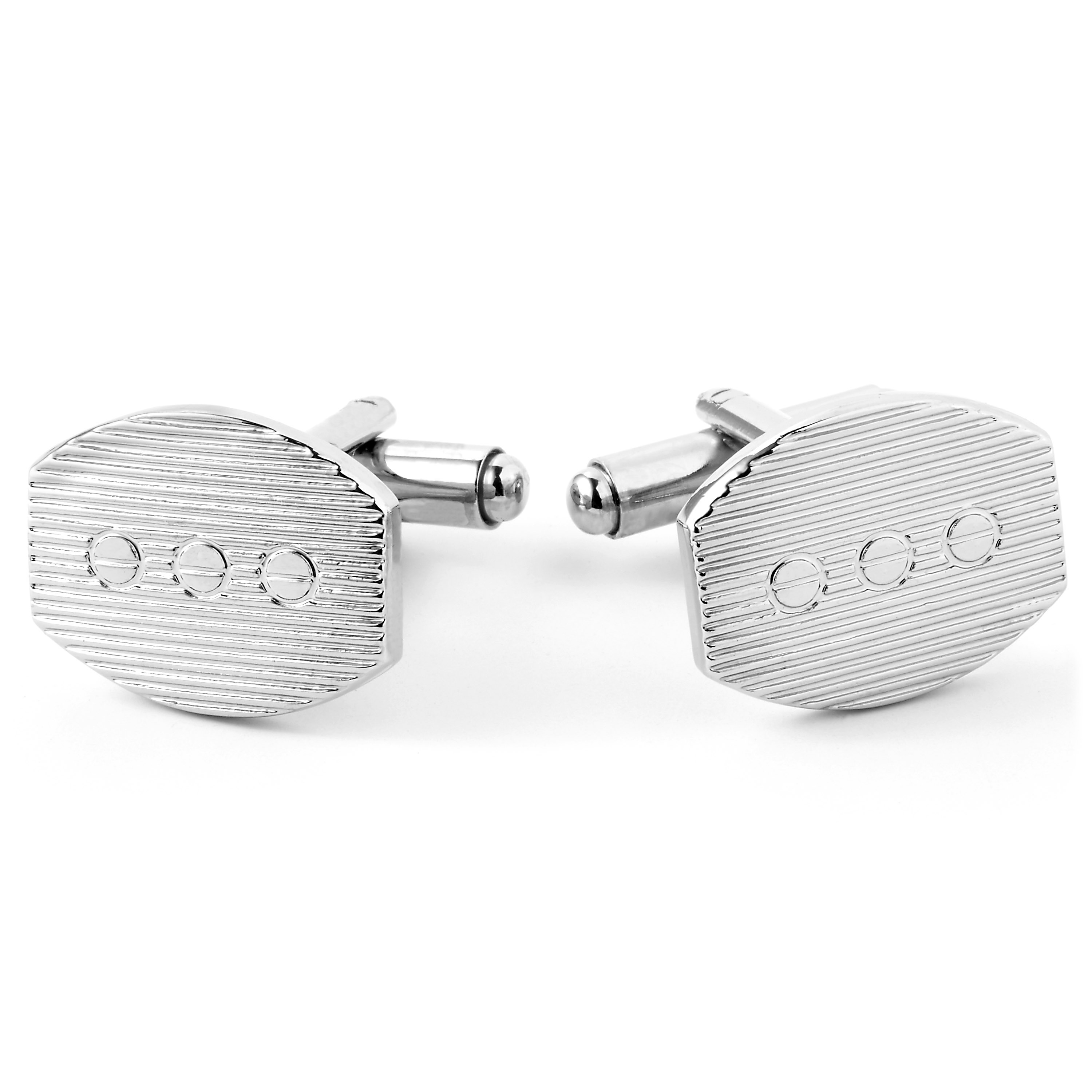 Boutons de manchette en argent futuriste - 1