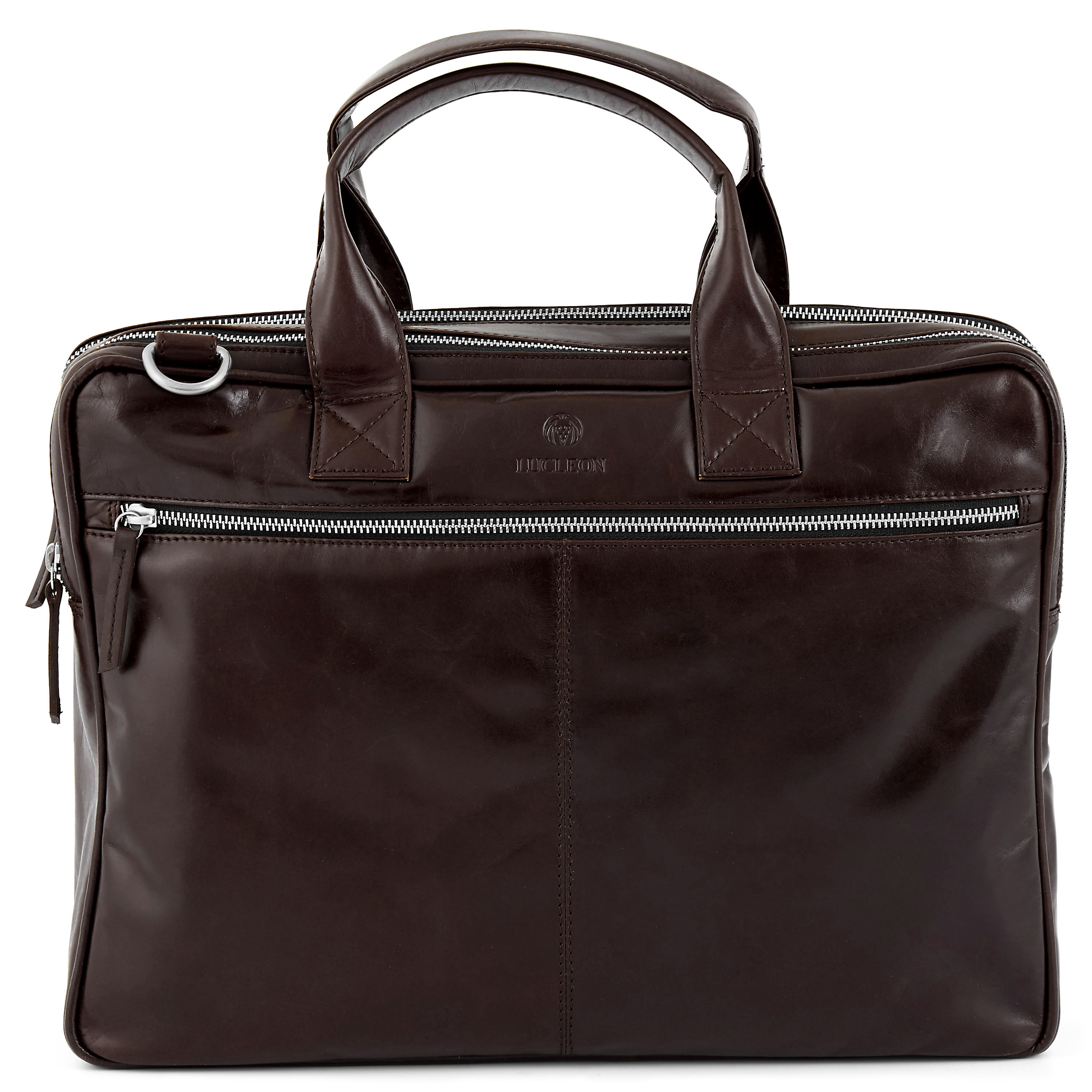 Tamnosmeđa torba za računalo Jasper s dvostrukim patentnim zatvaračem - 2