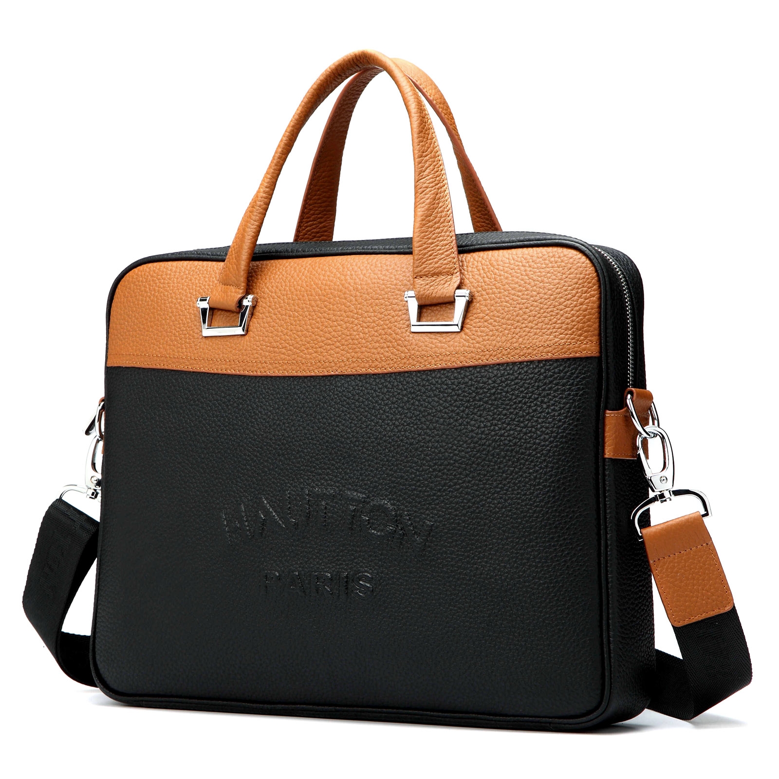 Maletín ejecutivo en cuero negro Paris - 1