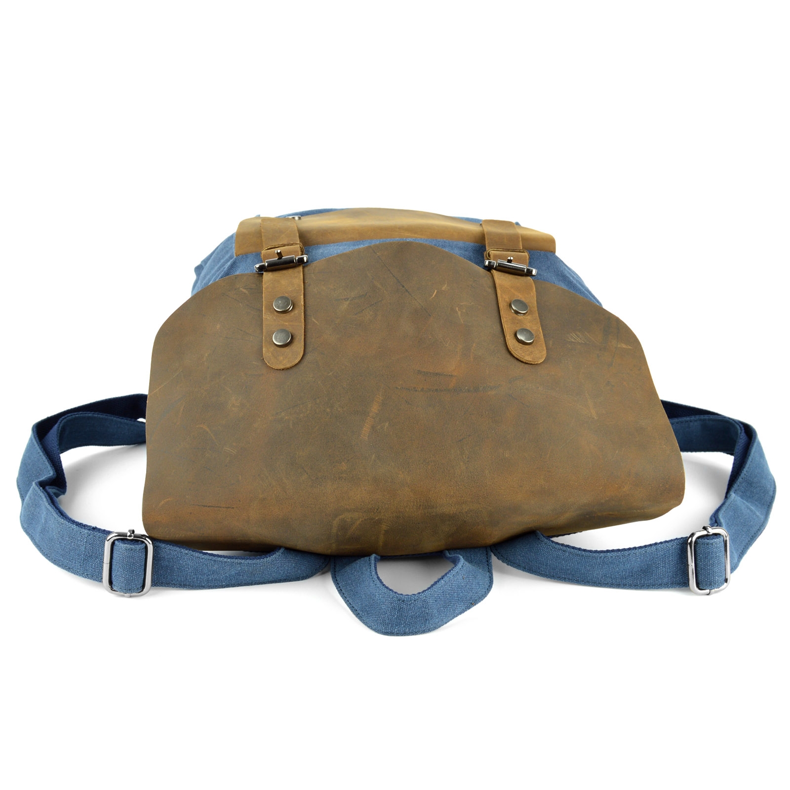 Sac à dos à rabat en toile bleu royal - 6