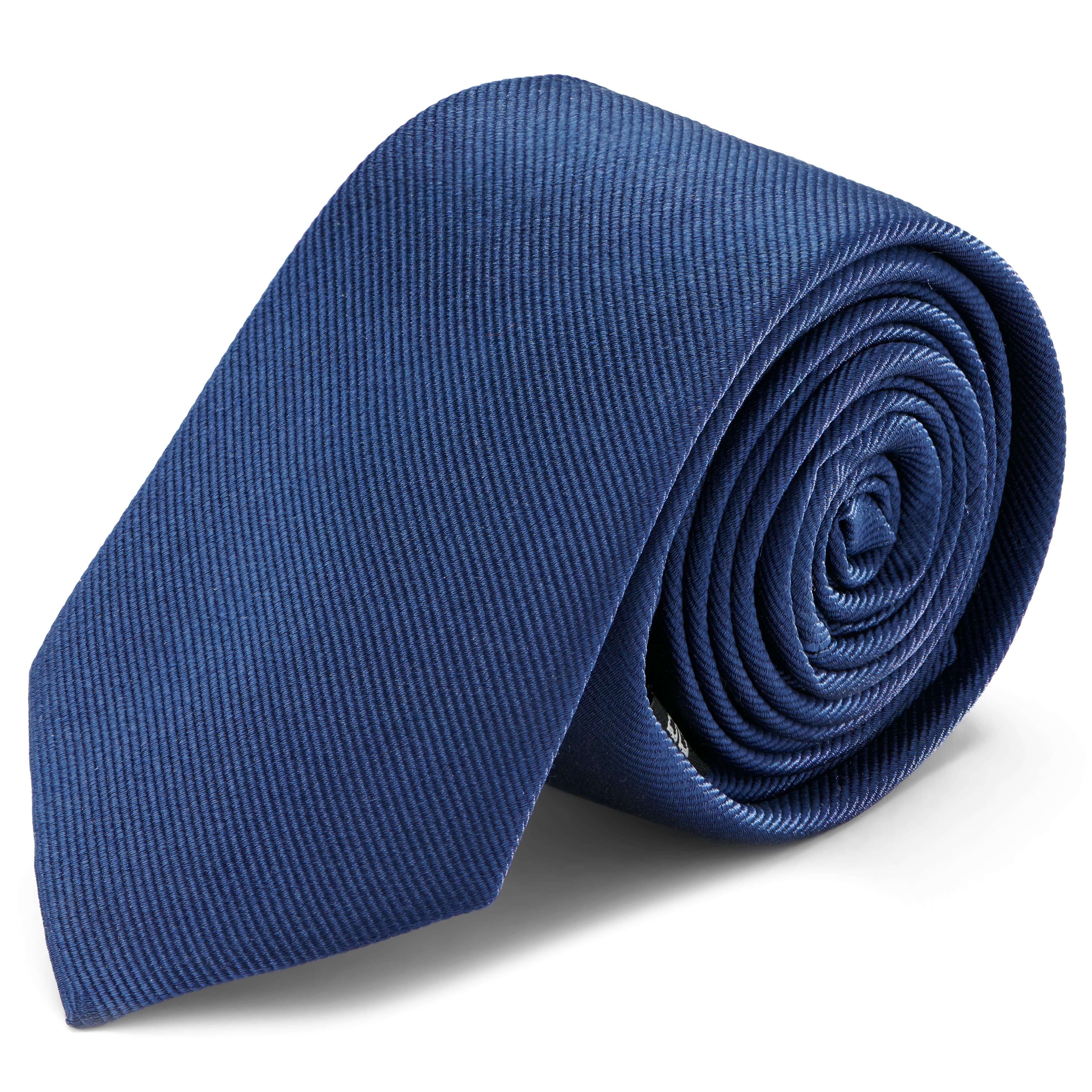 Тъмносиня вратовръзка от копринен туил 6 см