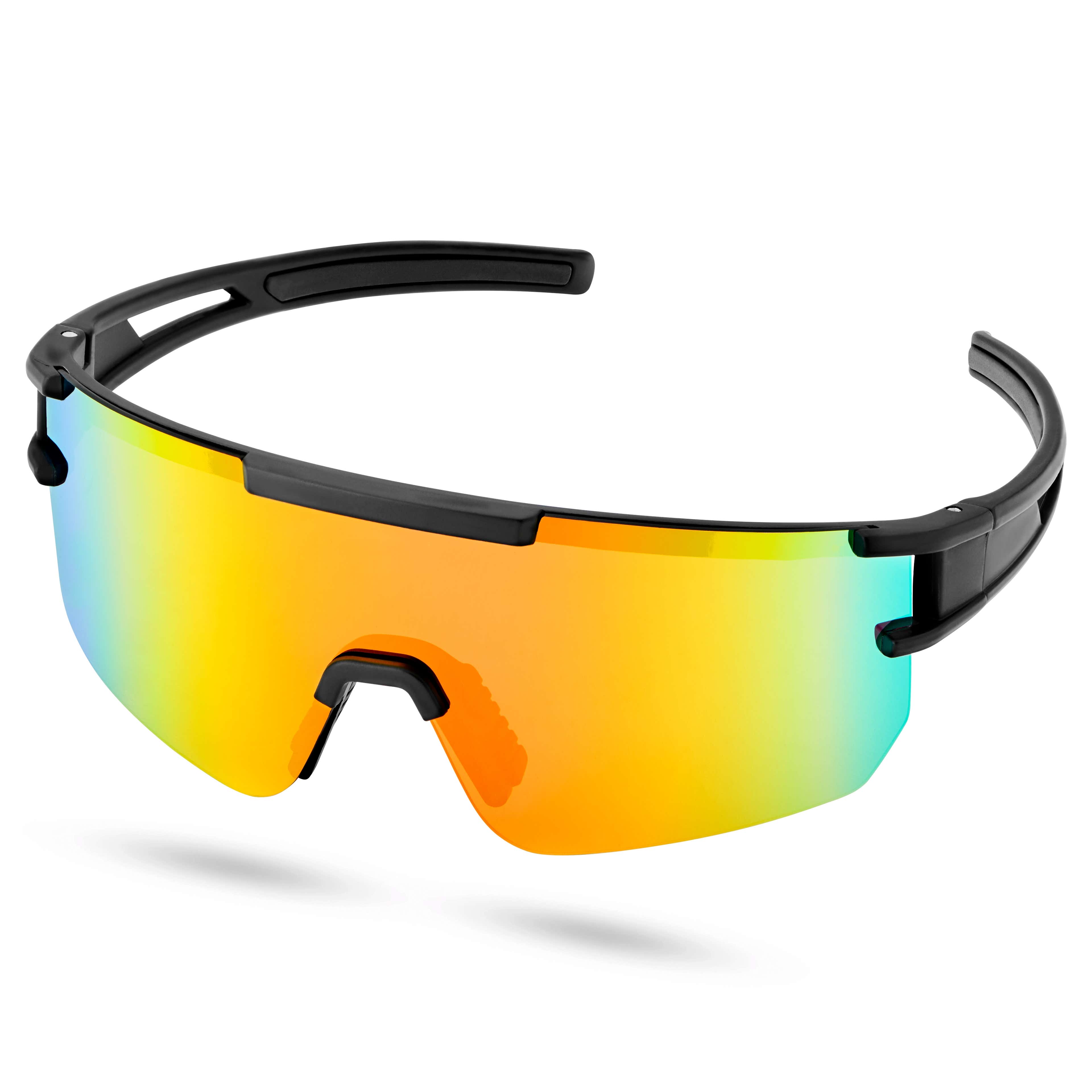 Schwarze polarisierte Sport-Sonnenbrille