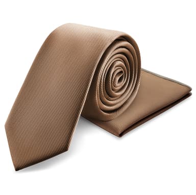 Šampanjec kravata in žepni robček Šampanjec kravata in žepni robček