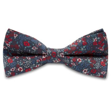 Boho | Royal Blue & Deep Red Floral Silk Pre-Tied Bow Tie