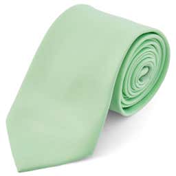 Krawat w kolorze zielonej mięty 8 cm Basic