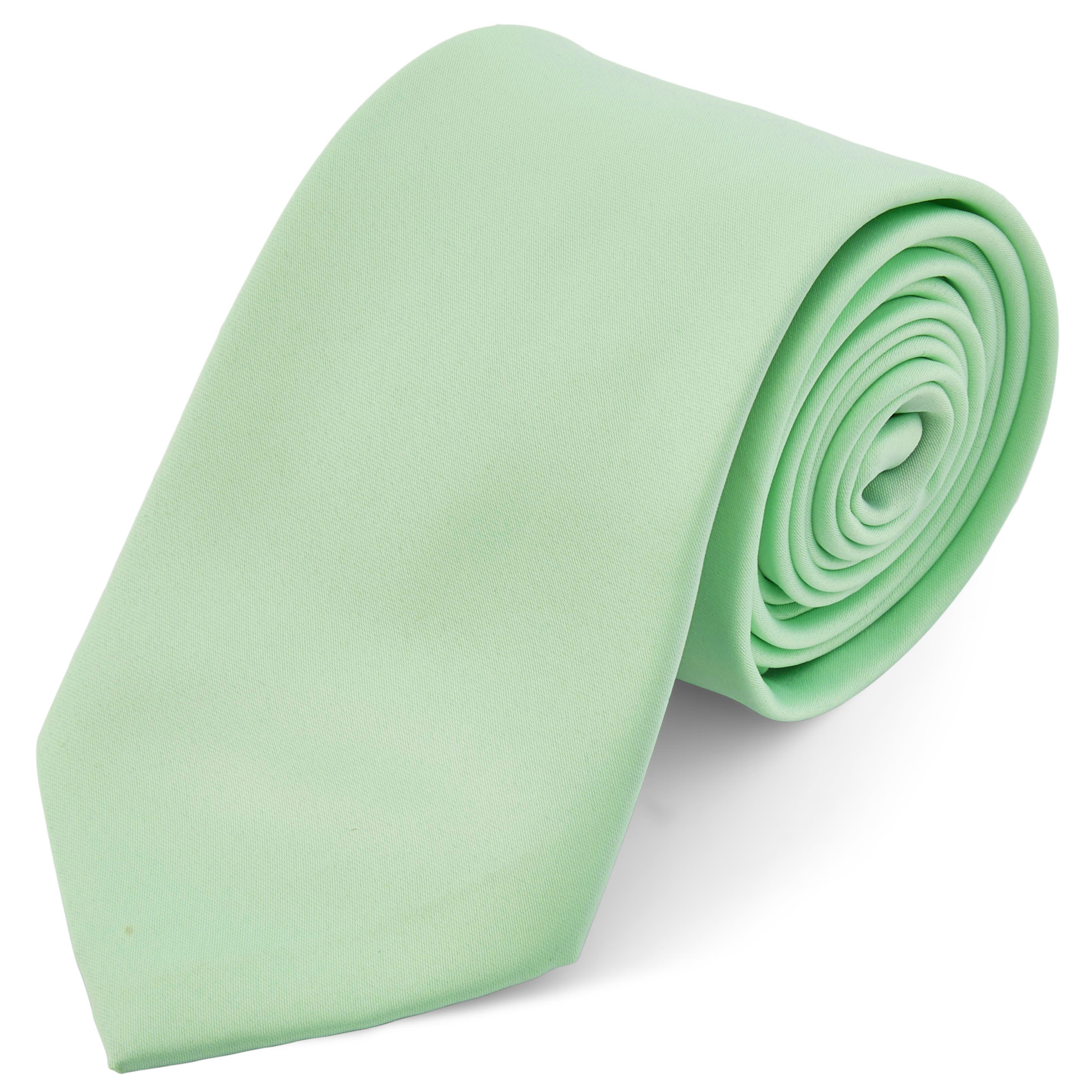 Едноцветна вратовръзка в ментов цвят 8 см 