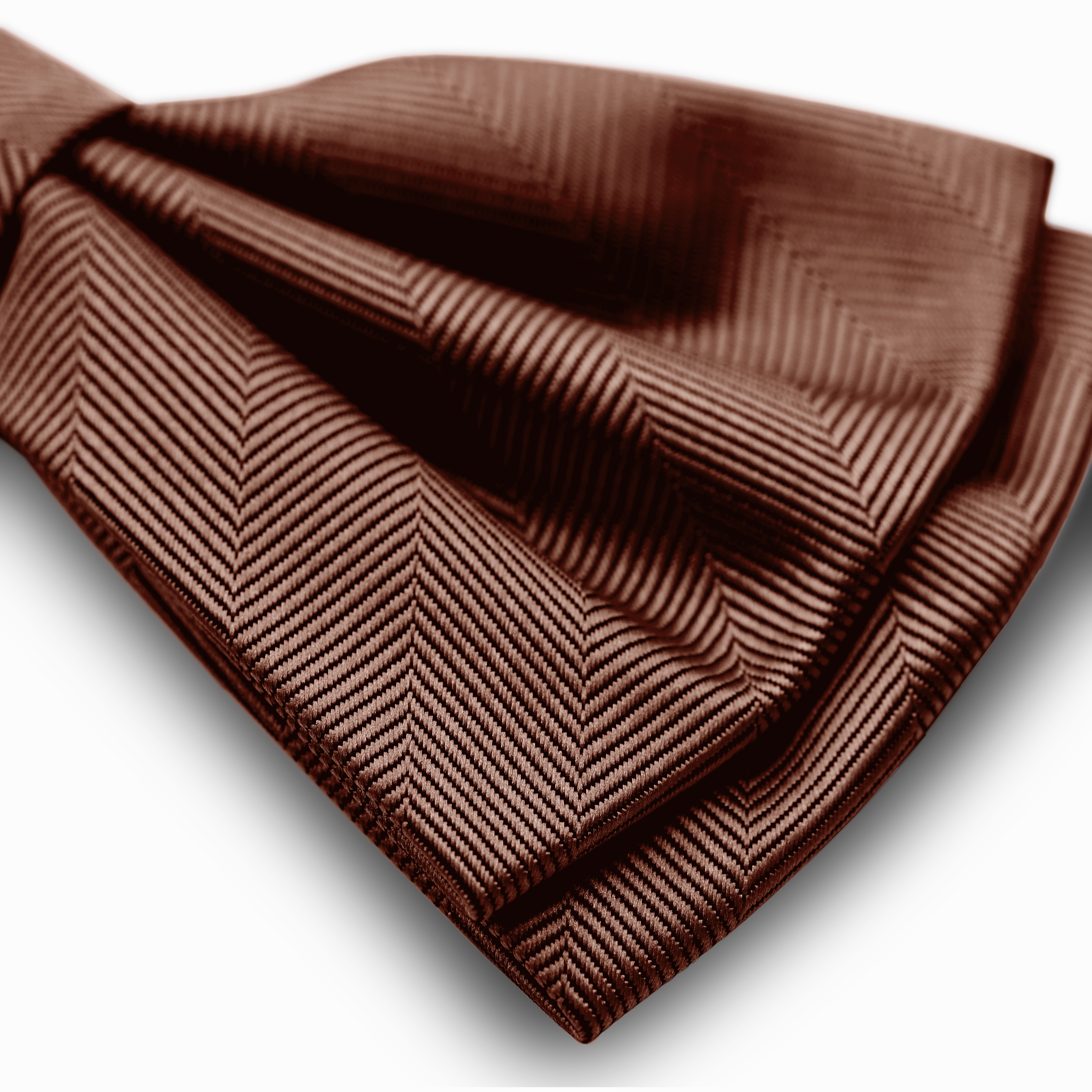 Papillon pre-annodato color terracotta con motivo a spina di pesce - 3