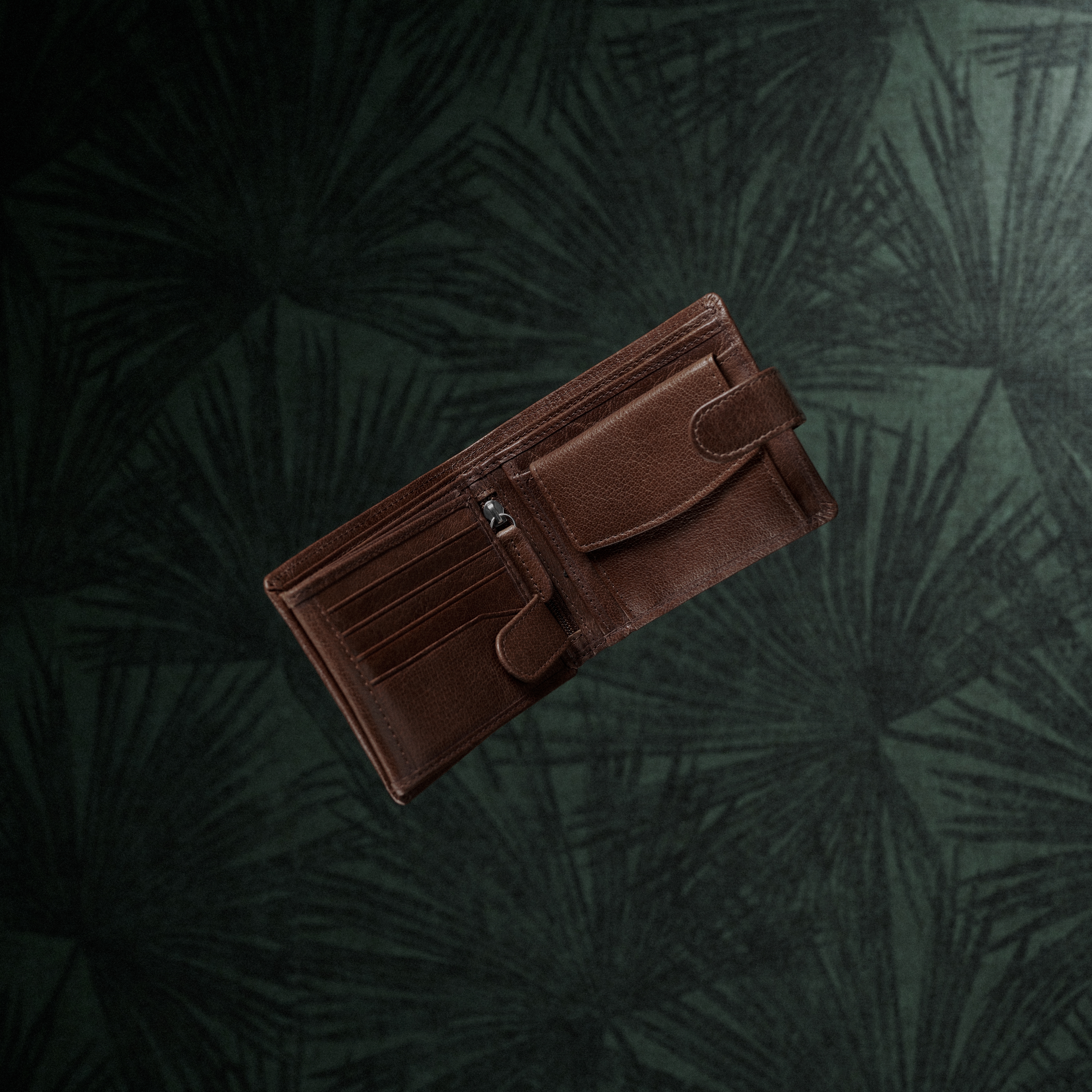 Smeđi ergonomski kalifornijski kožni novčanik - 5