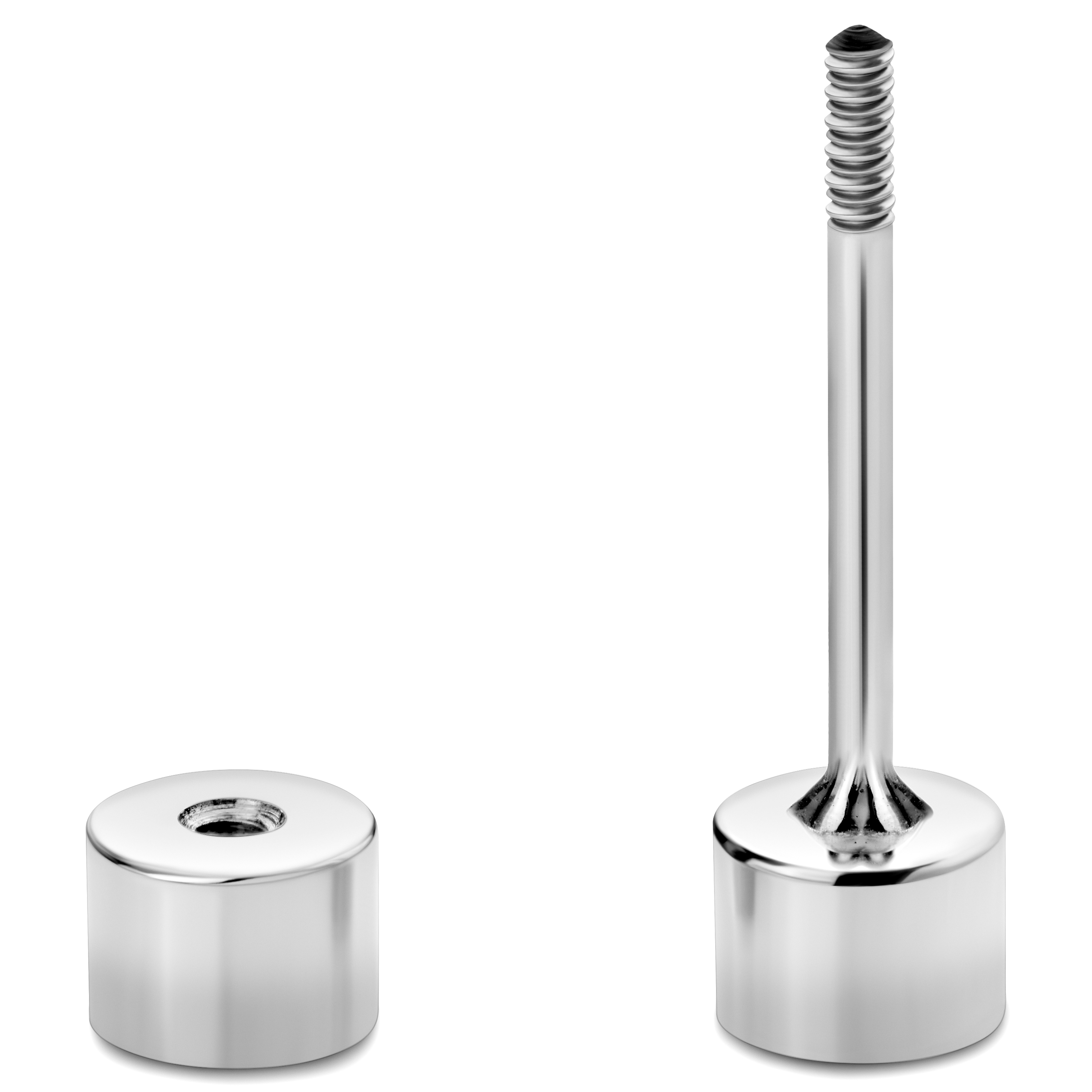 Argentia | 925s | Flat 4 mm Rhodium-Plated Sterling Silver Faux Plug Stud - 2