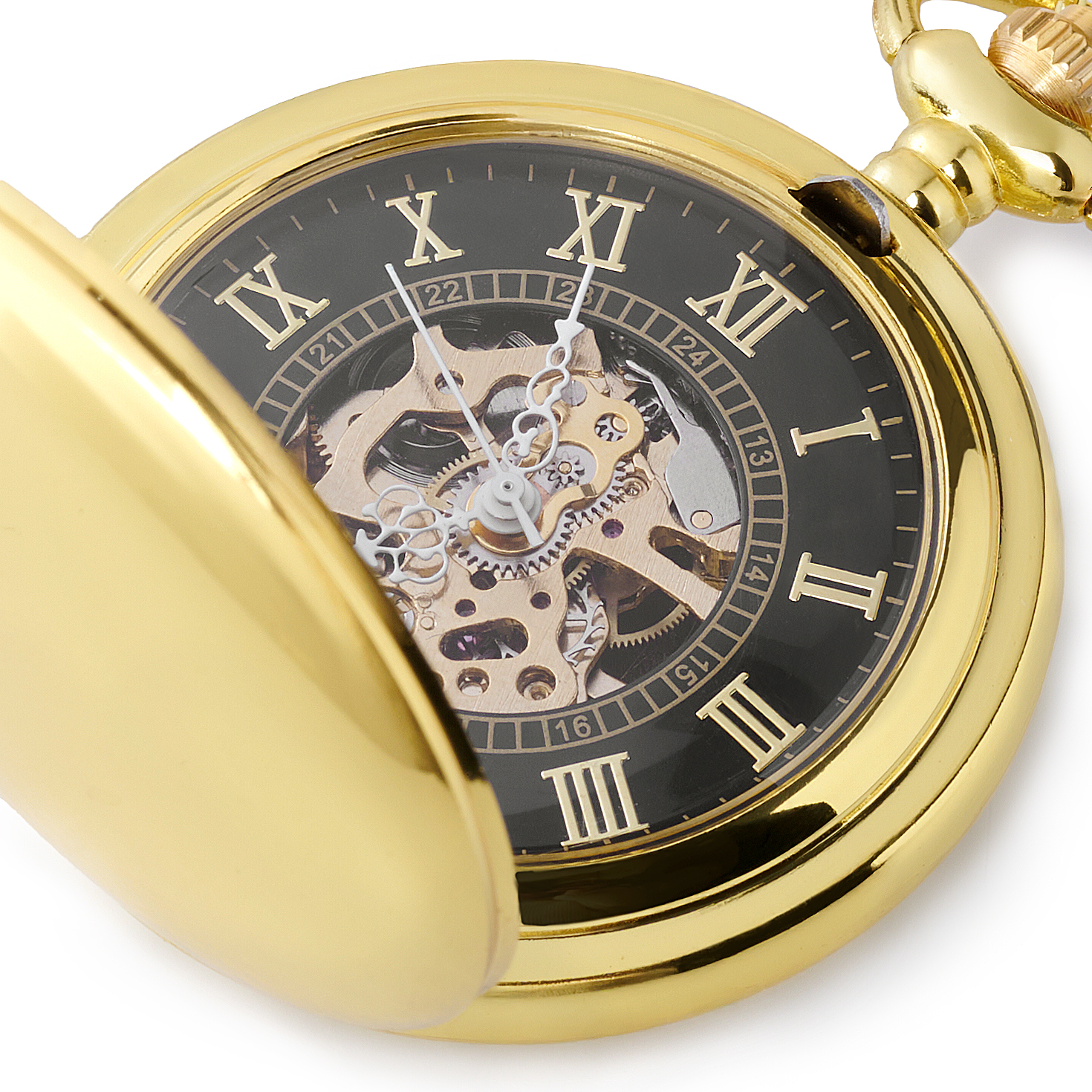 Relógio de Bolso Oculto Dourado - 3